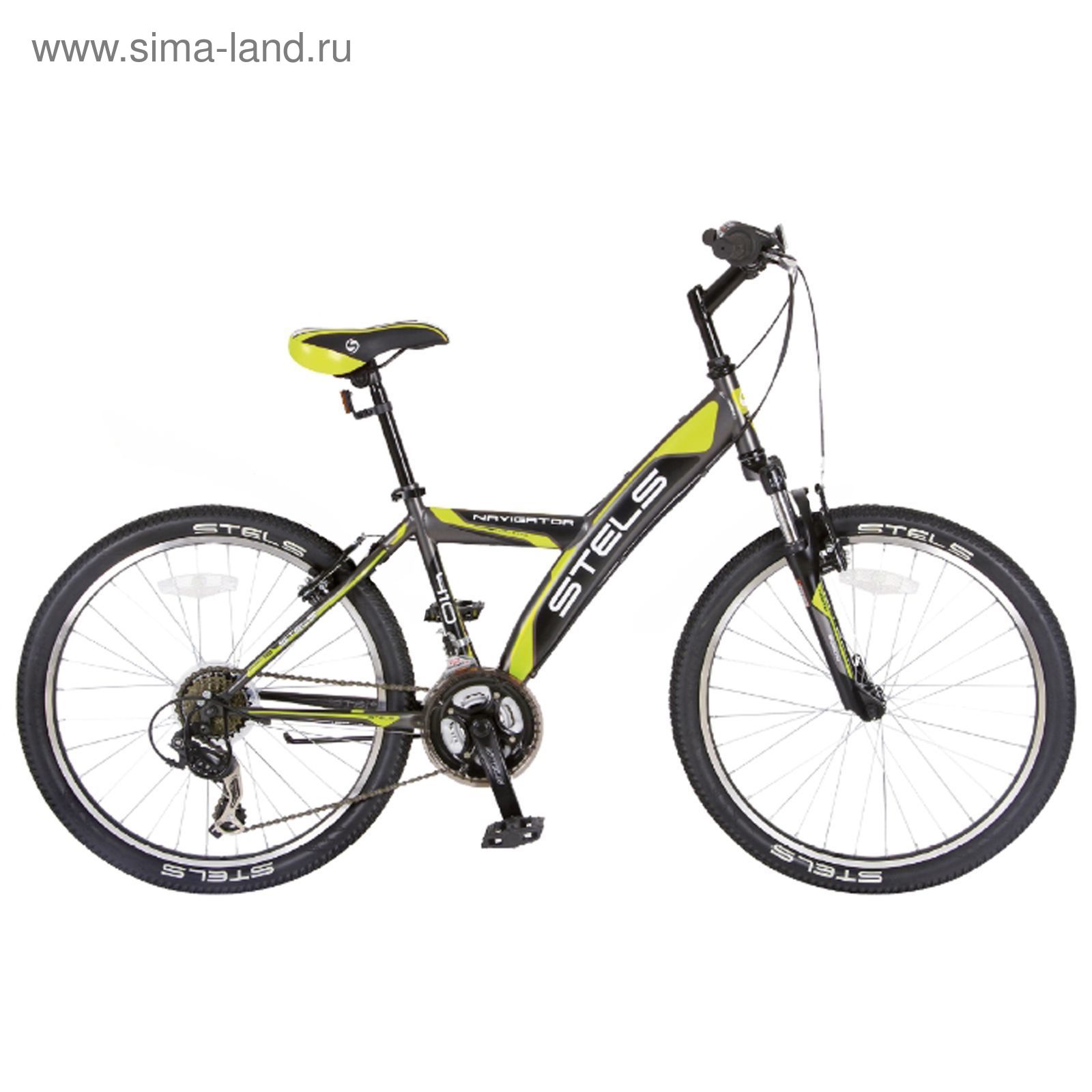 Велосипед 24" Stels Navigator-410 V, 2016, цвет серый/салатовый/чёрный, размер 15"