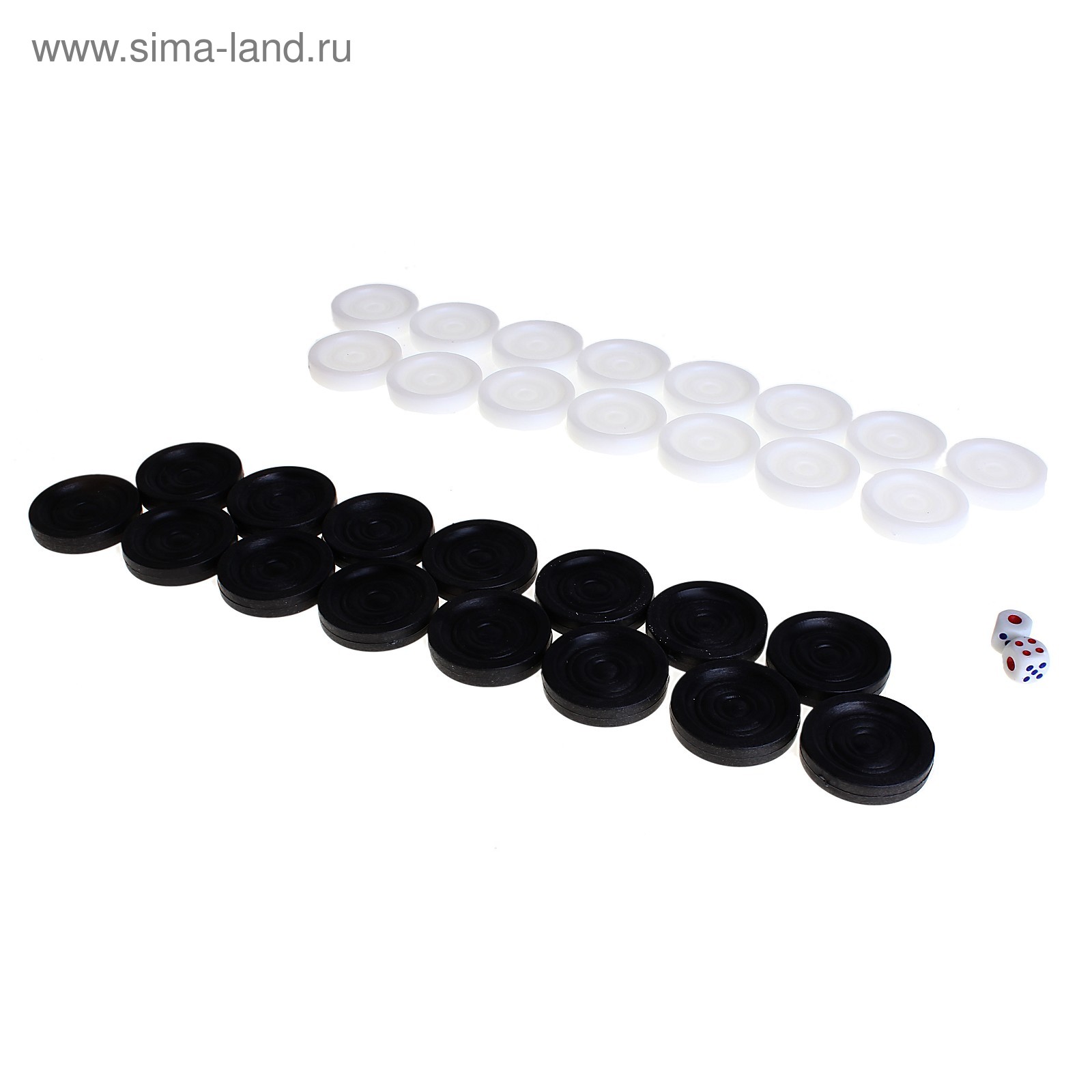Шашки пластиковые, d=3,1 см, чёрно-белые