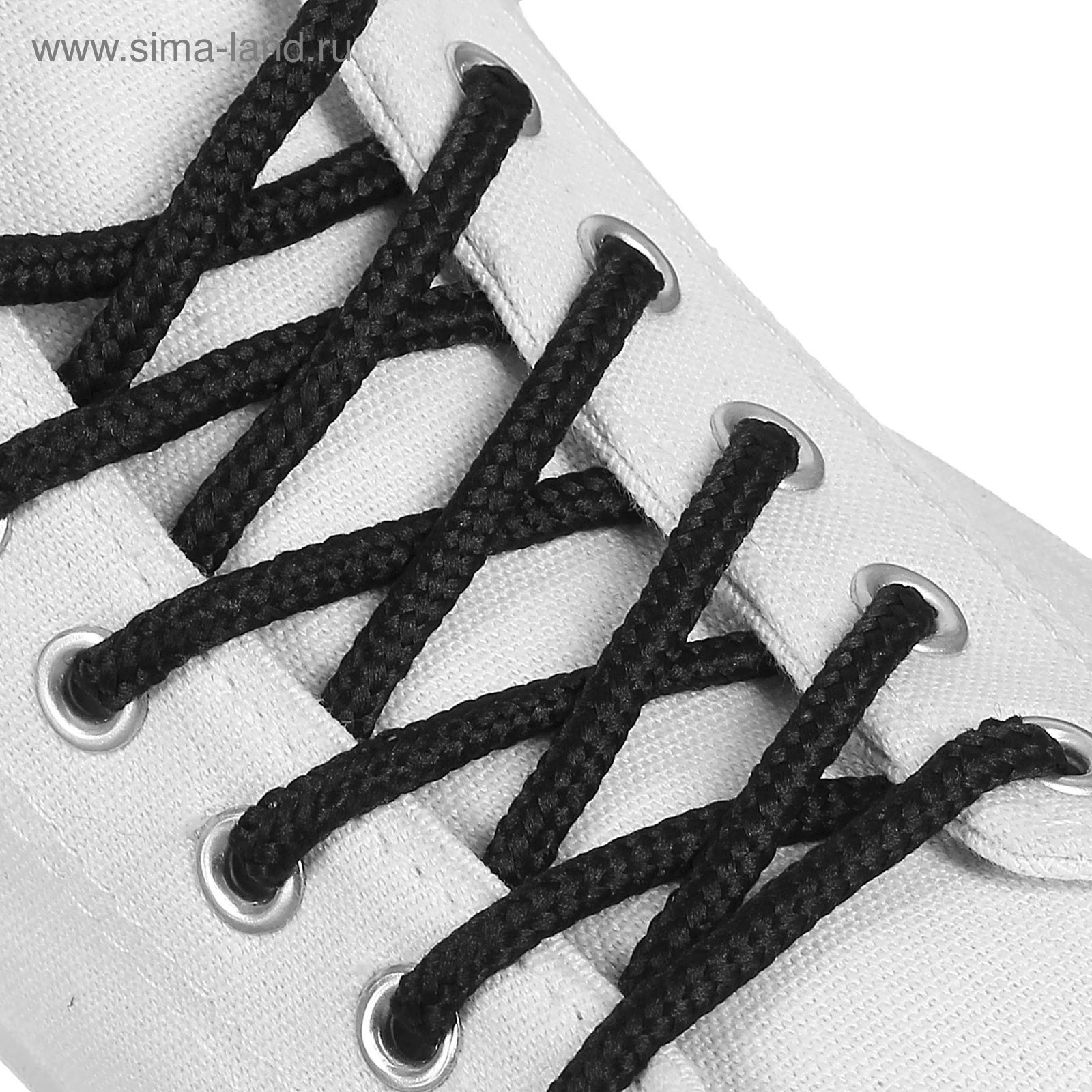 Шнурки для обуви круглые, d=4мм, 100см, цвет чёрный