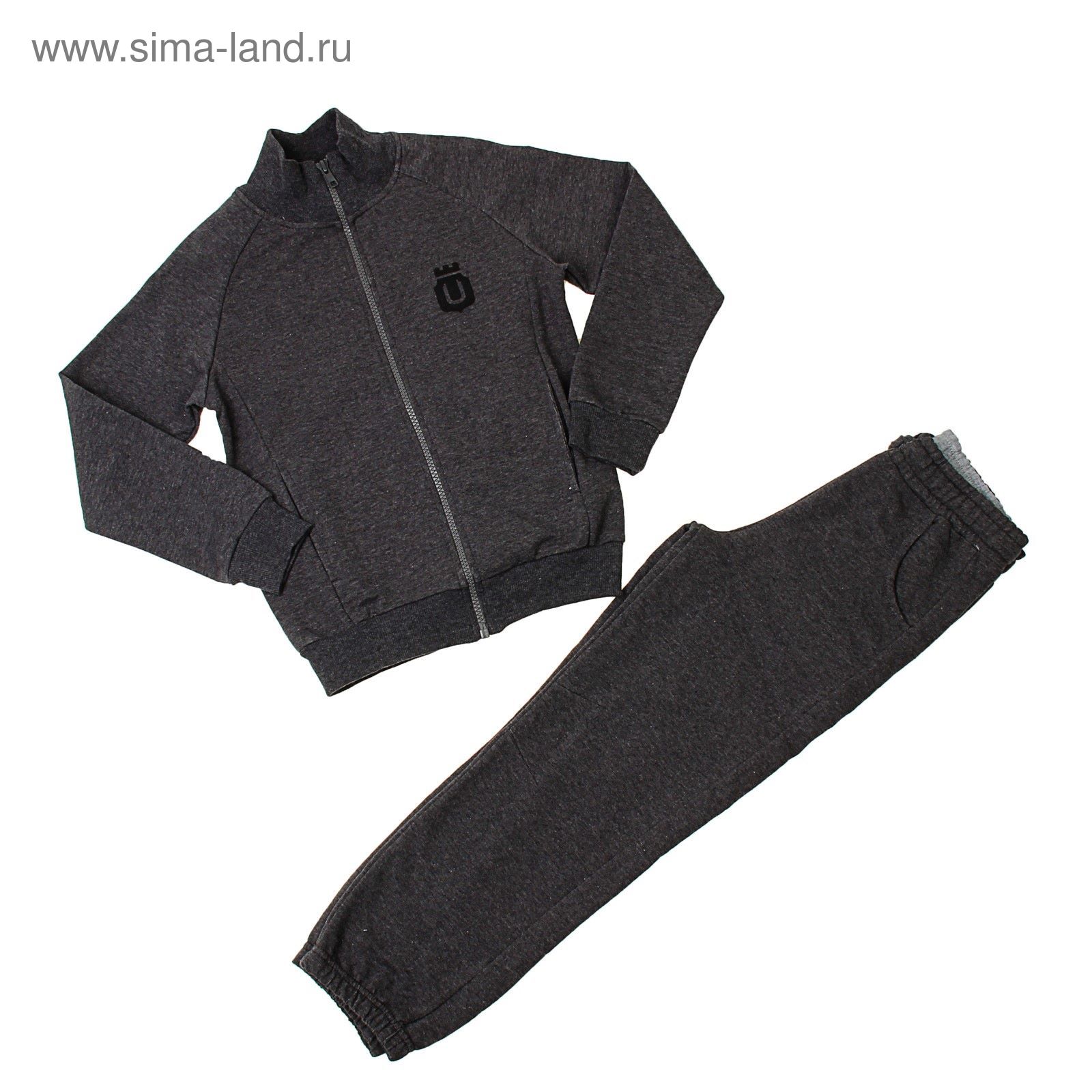 Комплект для мальчика (толстовка, брюки), рост 110-116 см, цвет графитовый меланж 182-М