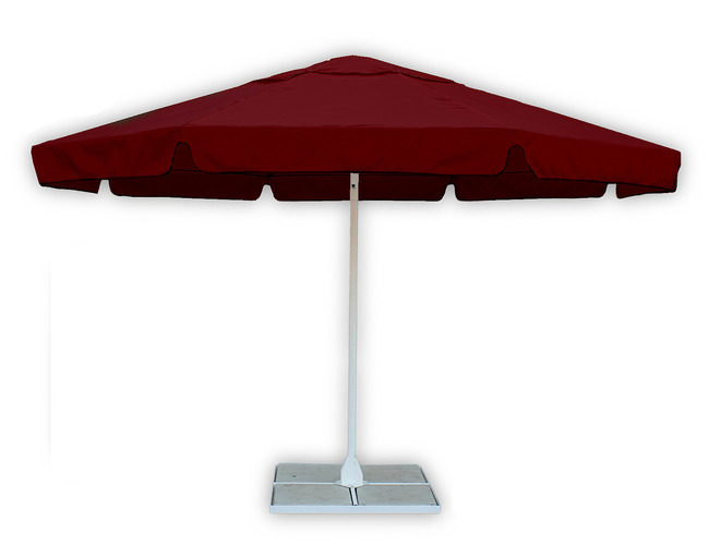 Зонт уличный с воланом Митек 4,0х4.0 м  стальной каркас, с подставкой