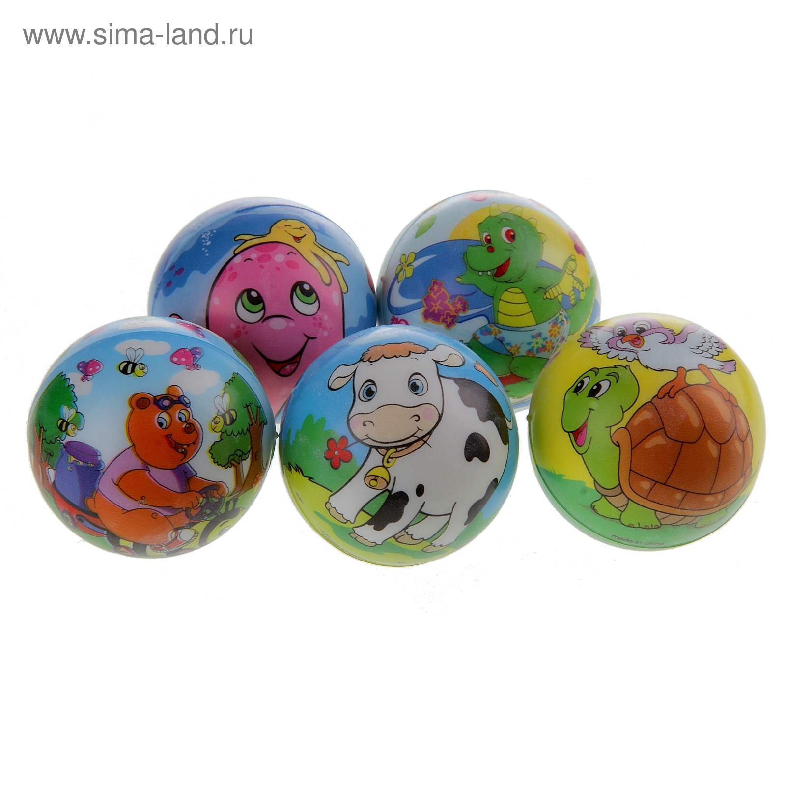 Мягкий мяч "Птички, животные", цвета МИКС