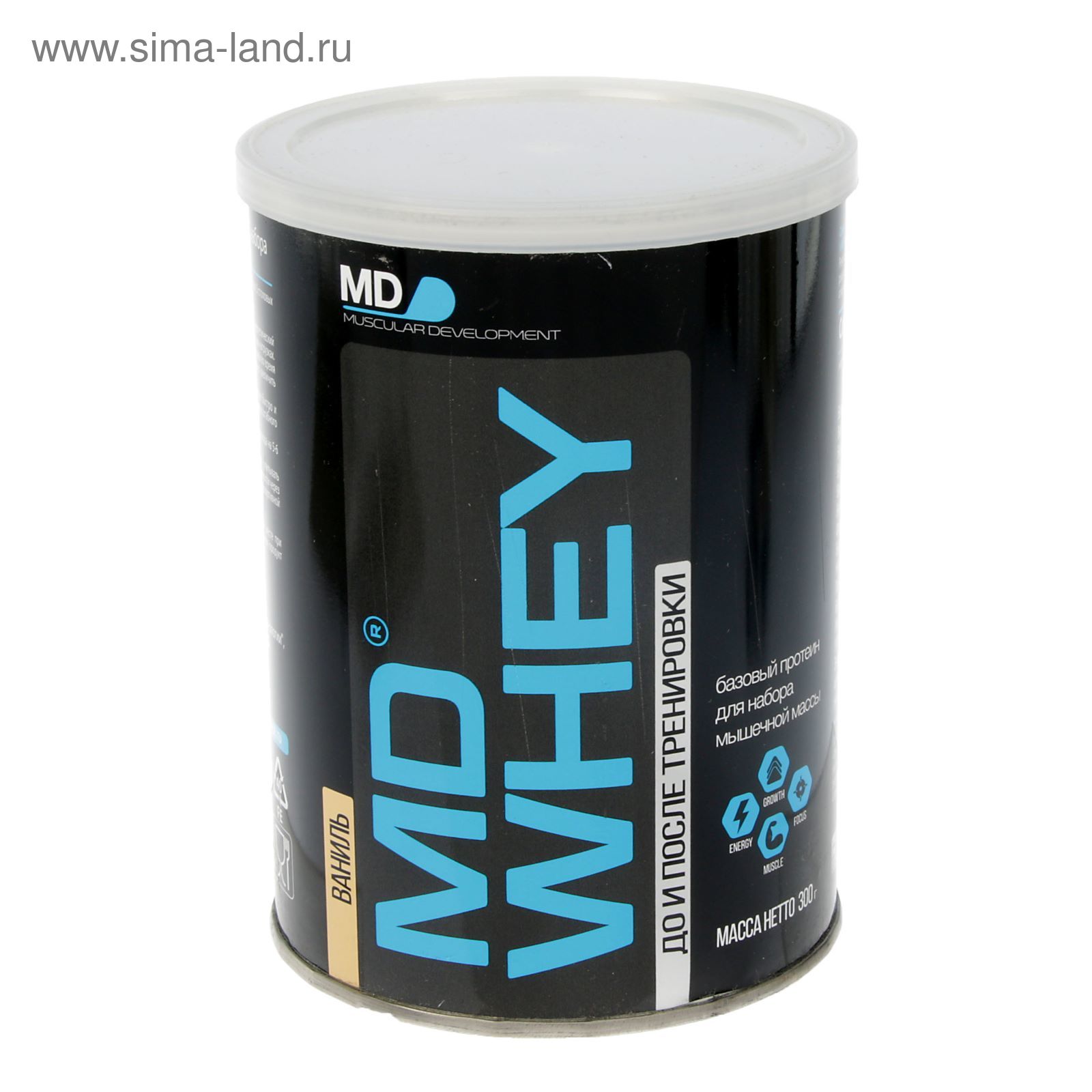 Протеин MD Whey 60%  ультрафильтрационный концентрат  сывороточного белка  300 г. ваниль