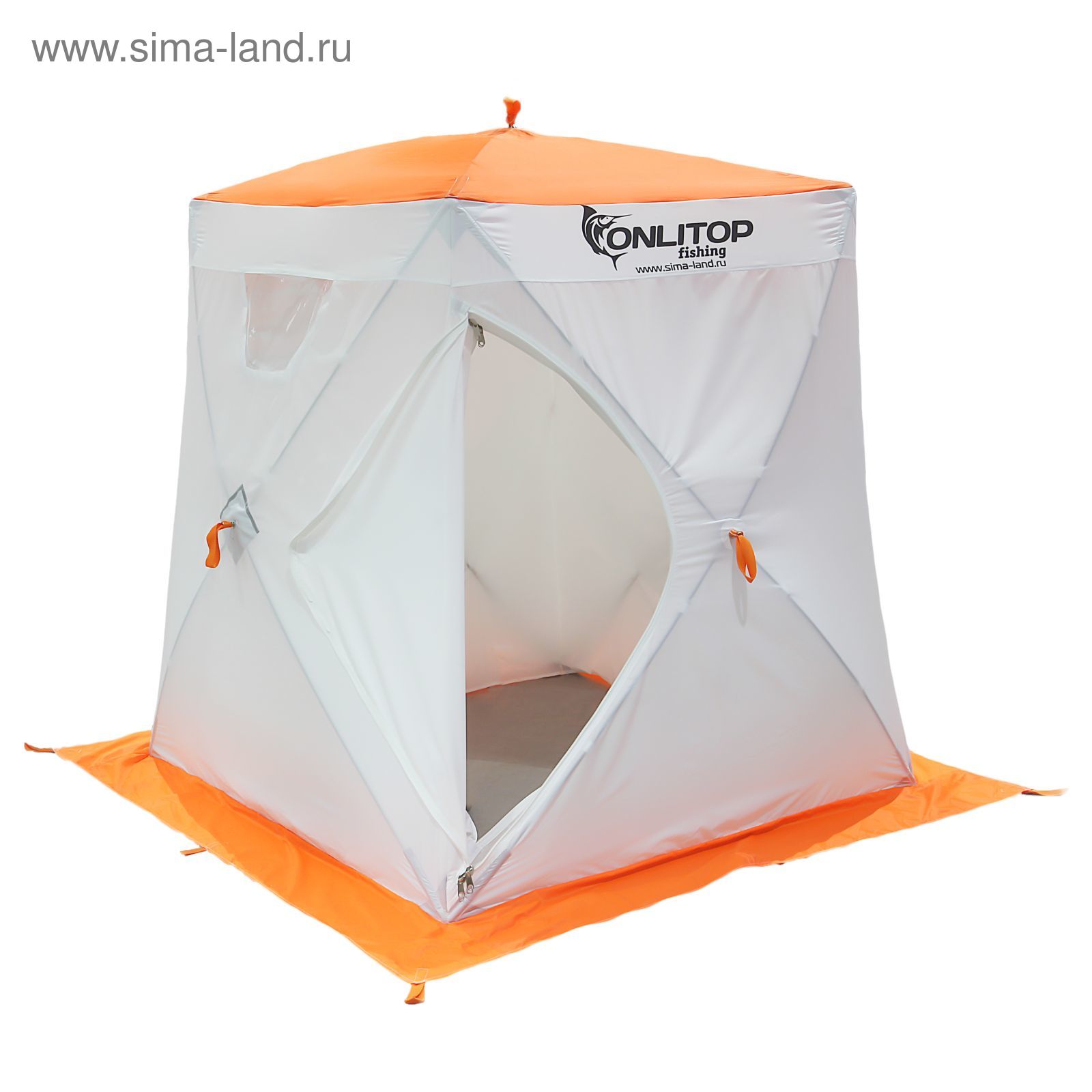 Палатка "Призма Люкс" 150, 2-слойная, цвет бело-оранжевый