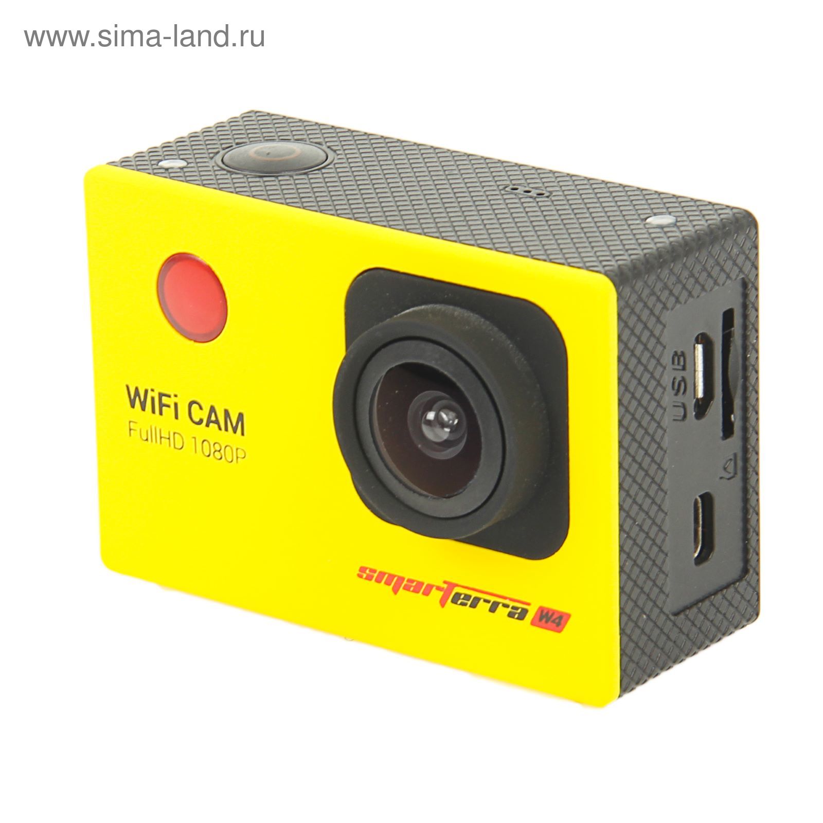 Экшн камера Smarterra W4, 1080P, 30fps, дисплей, угол обзора 170, WIFI, желтый