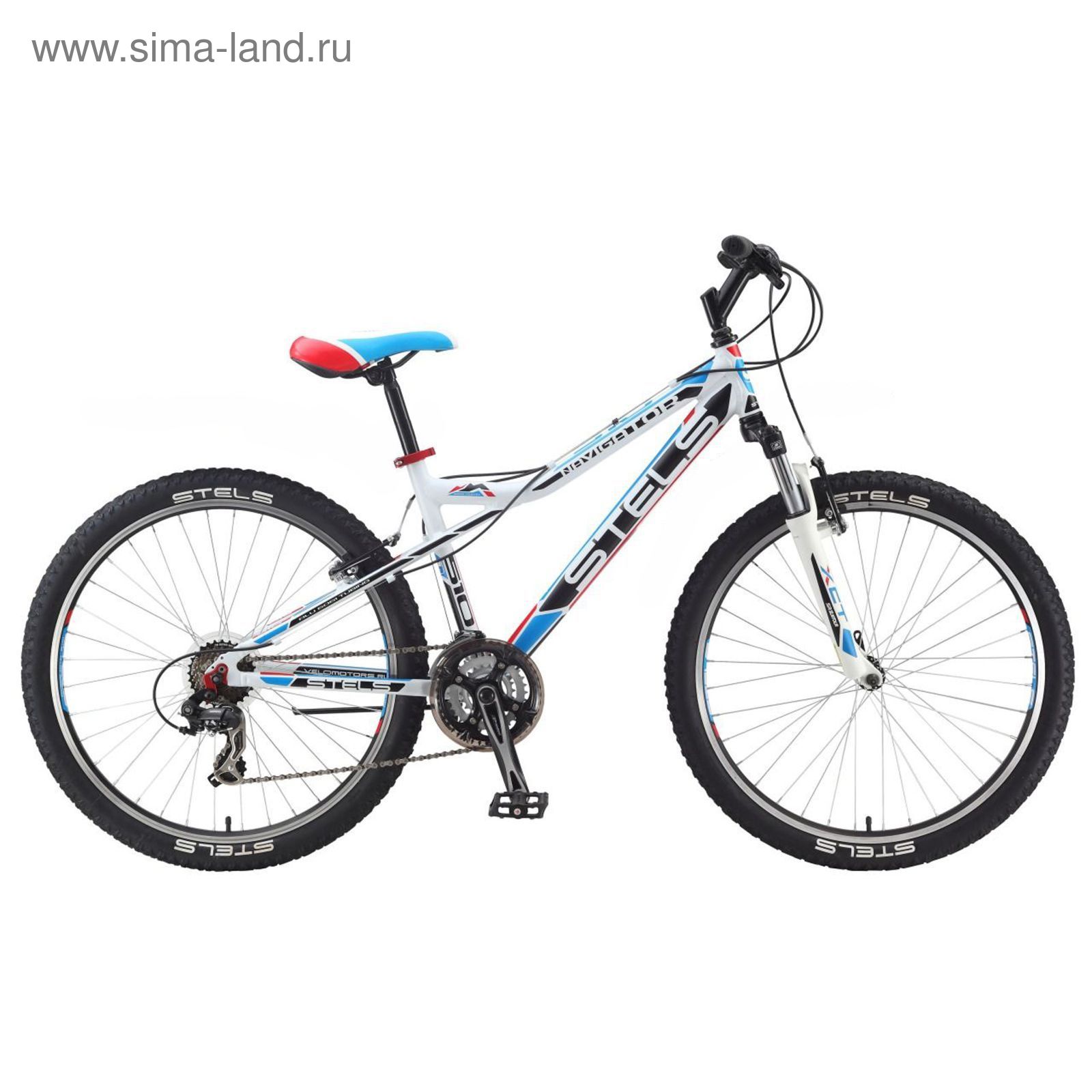 Велосипед 26" Stels Navigator-510 V, 2016, цвет белый/чёрный/голубой/красный, размер 16"