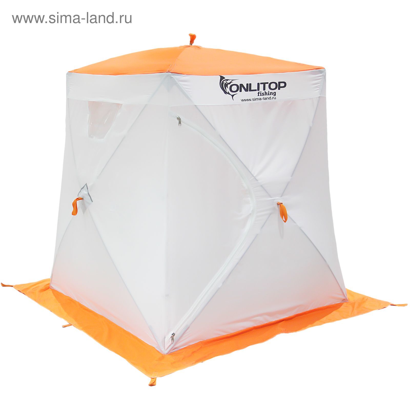 Палатка "Призма Люкс" 150, 2-слойная, цвет бело-оранжевый
