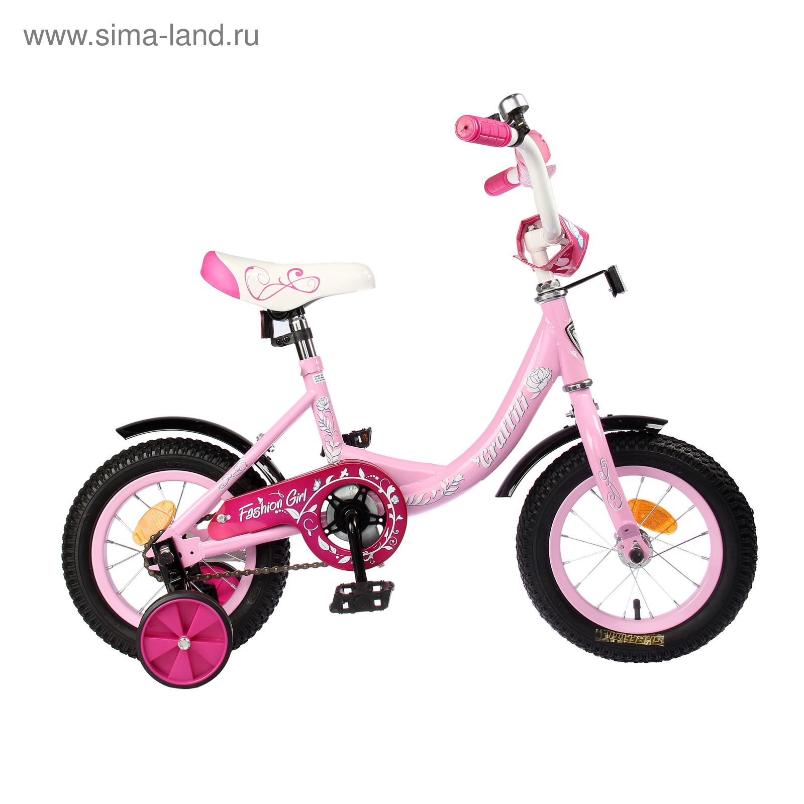 Велосипед 12" GRAFFITI Fashion Girl RUS, 2017, цвет розовый