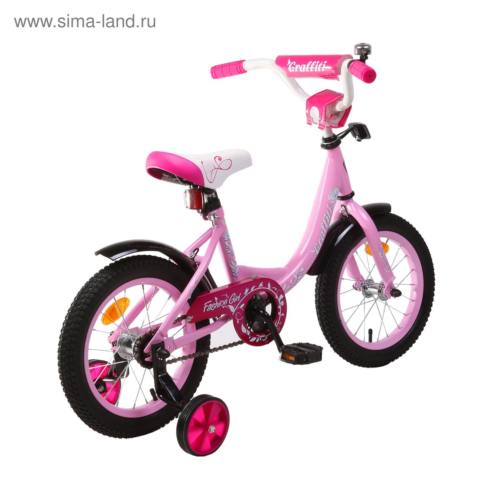 Велосипед 14" GRAFFITI Fashion Girl RUS, 2017, цвет розовый