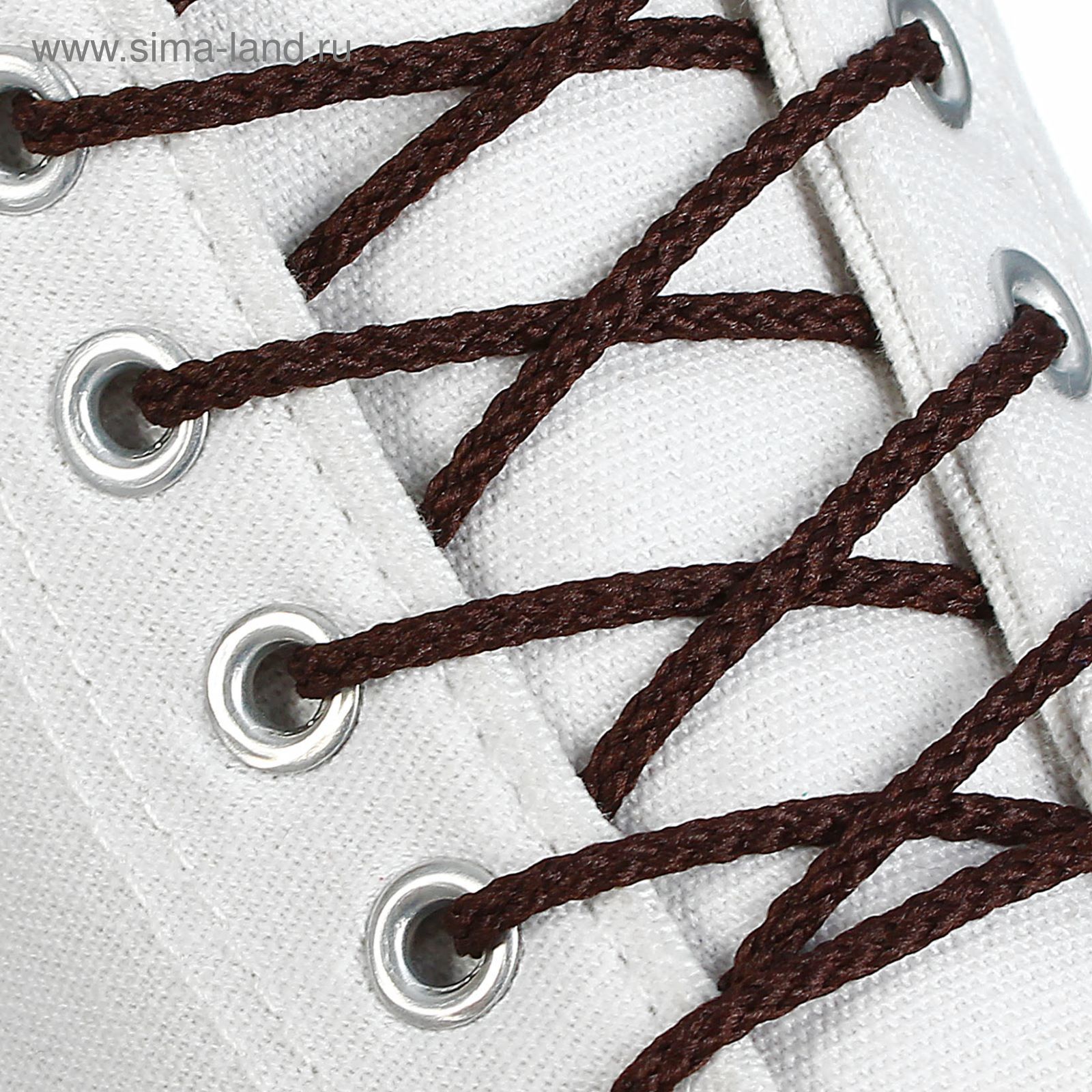 Шнурки для обуви круглые, d=4мм, 90см, цвет тёмно-коричневый
