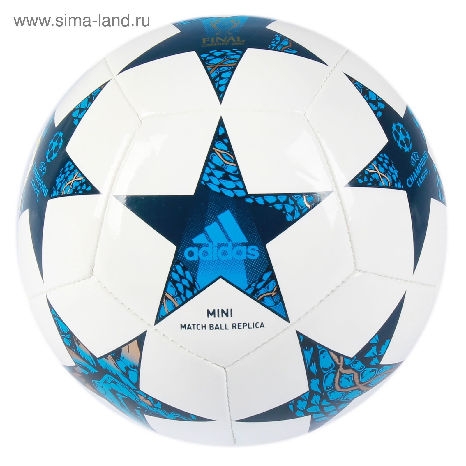Мяч футбольный сувенирный Adidas Finale 17 Cardiff Mini, AZ9608, размер 1