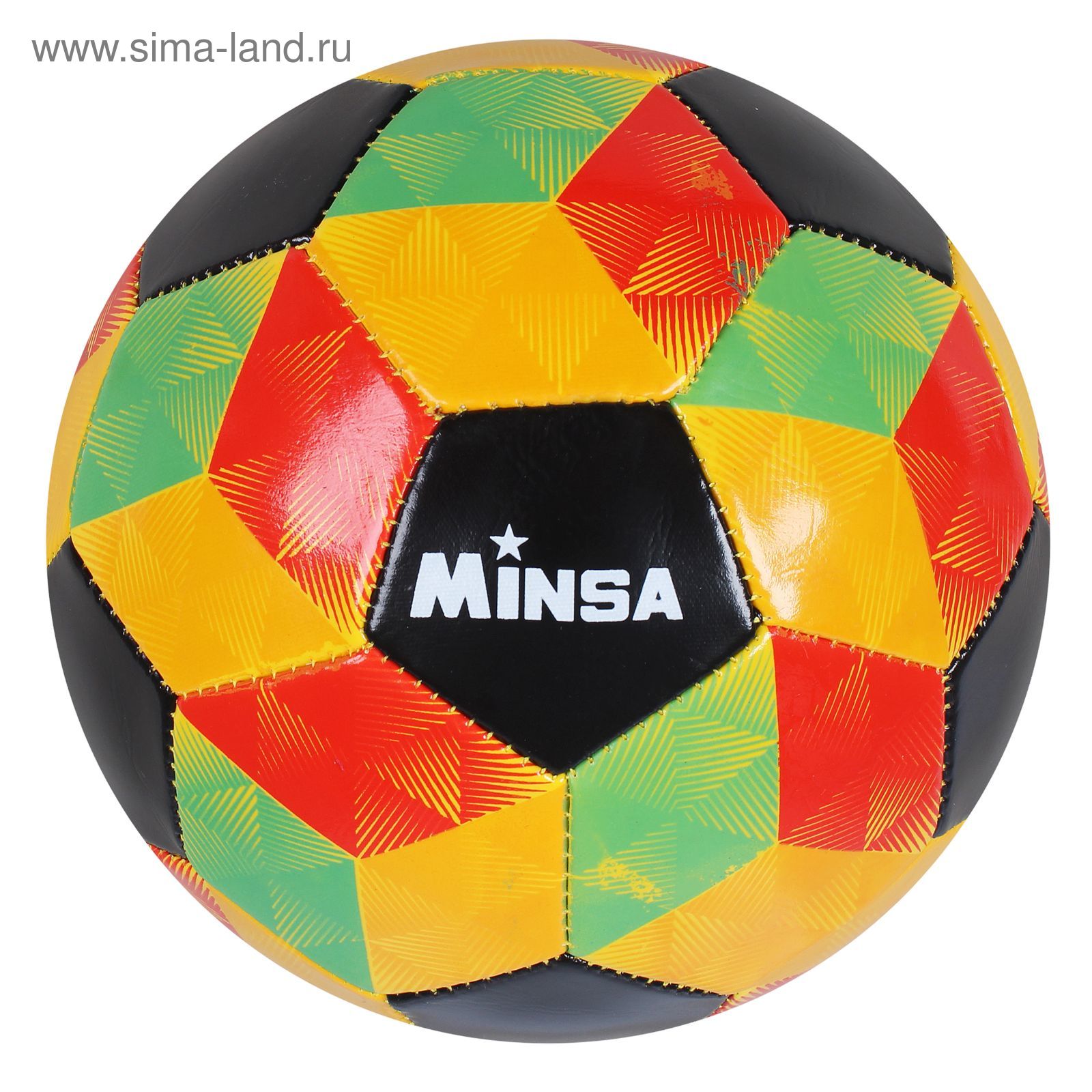 Мяч футбольный Minsa F15, 32 панели, PVC, 2 подслоя, машинная сшивка, размер 5