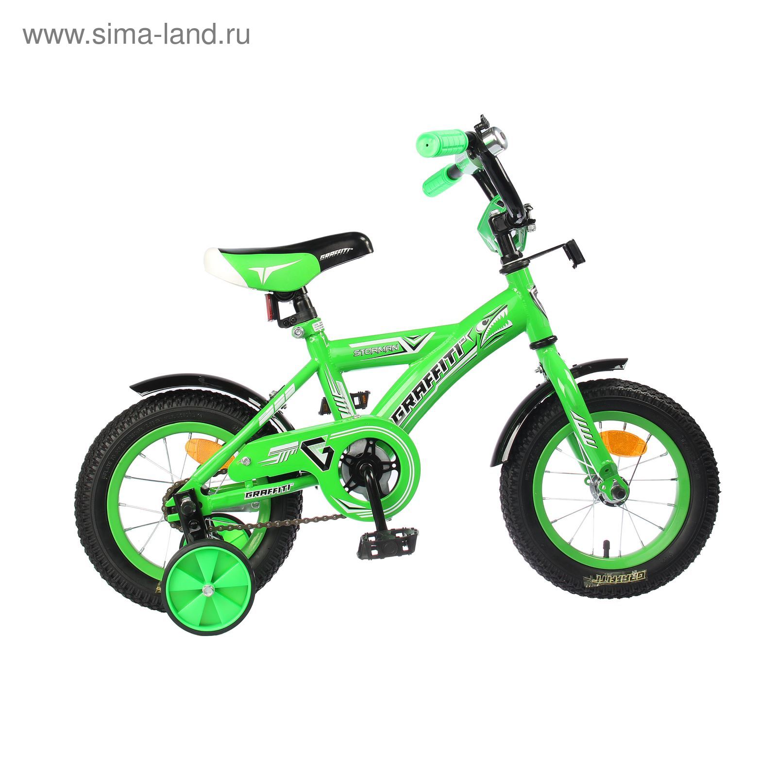 Велосипед 12" GRAFFITI Storman RUS, 2017, цвет зелёный