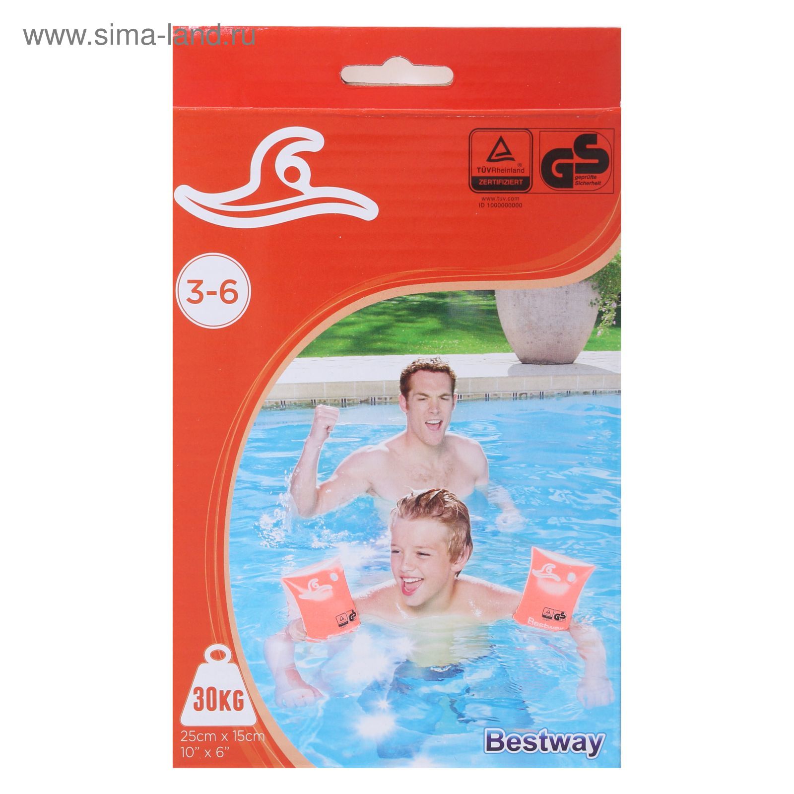Нарукавники для плавания Safe-2-Swim, 25 х 15 см, 3-6 лет Bestway