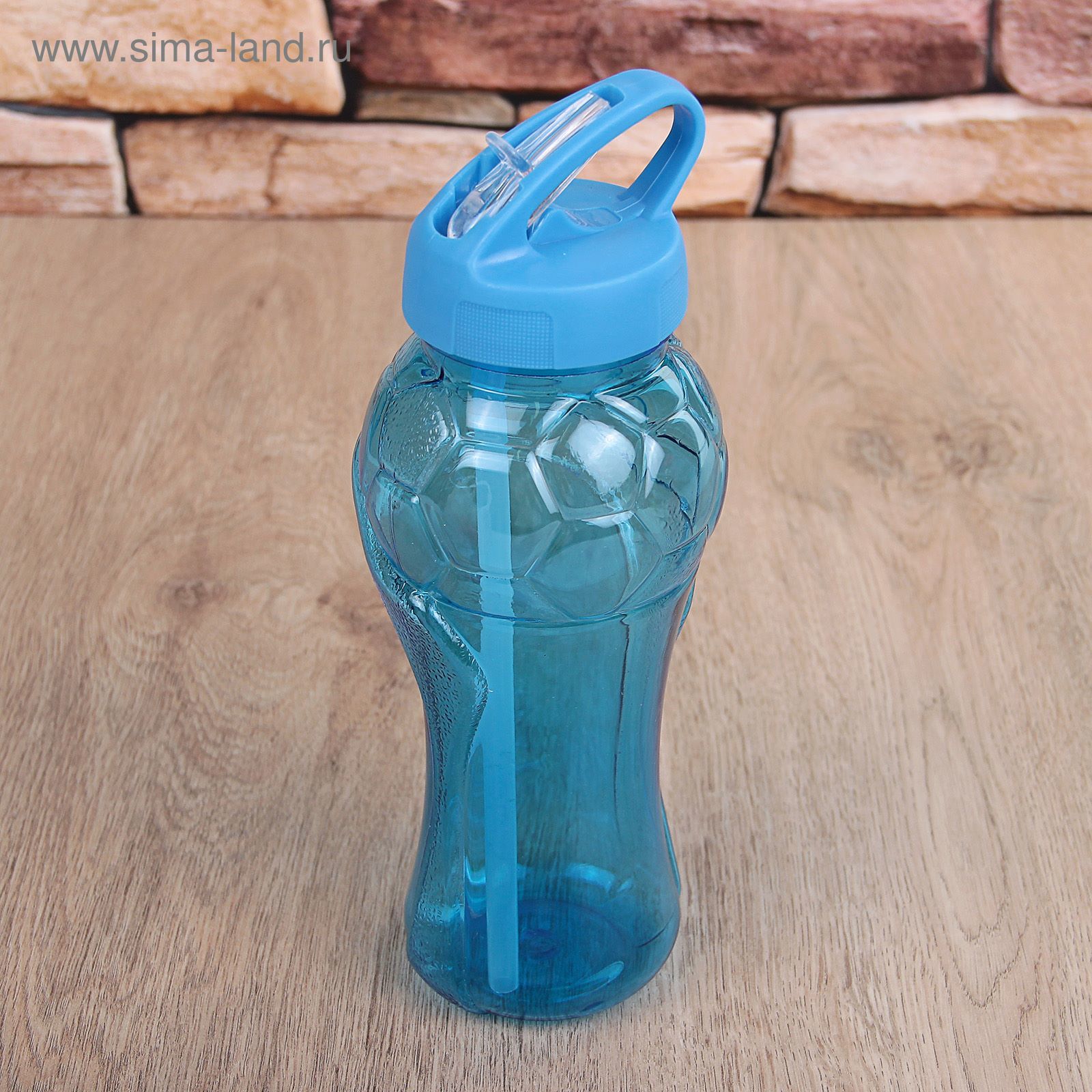 Бутылка с трубочкой 750 мл "Футбол" 8х23 см цвета МИКС
