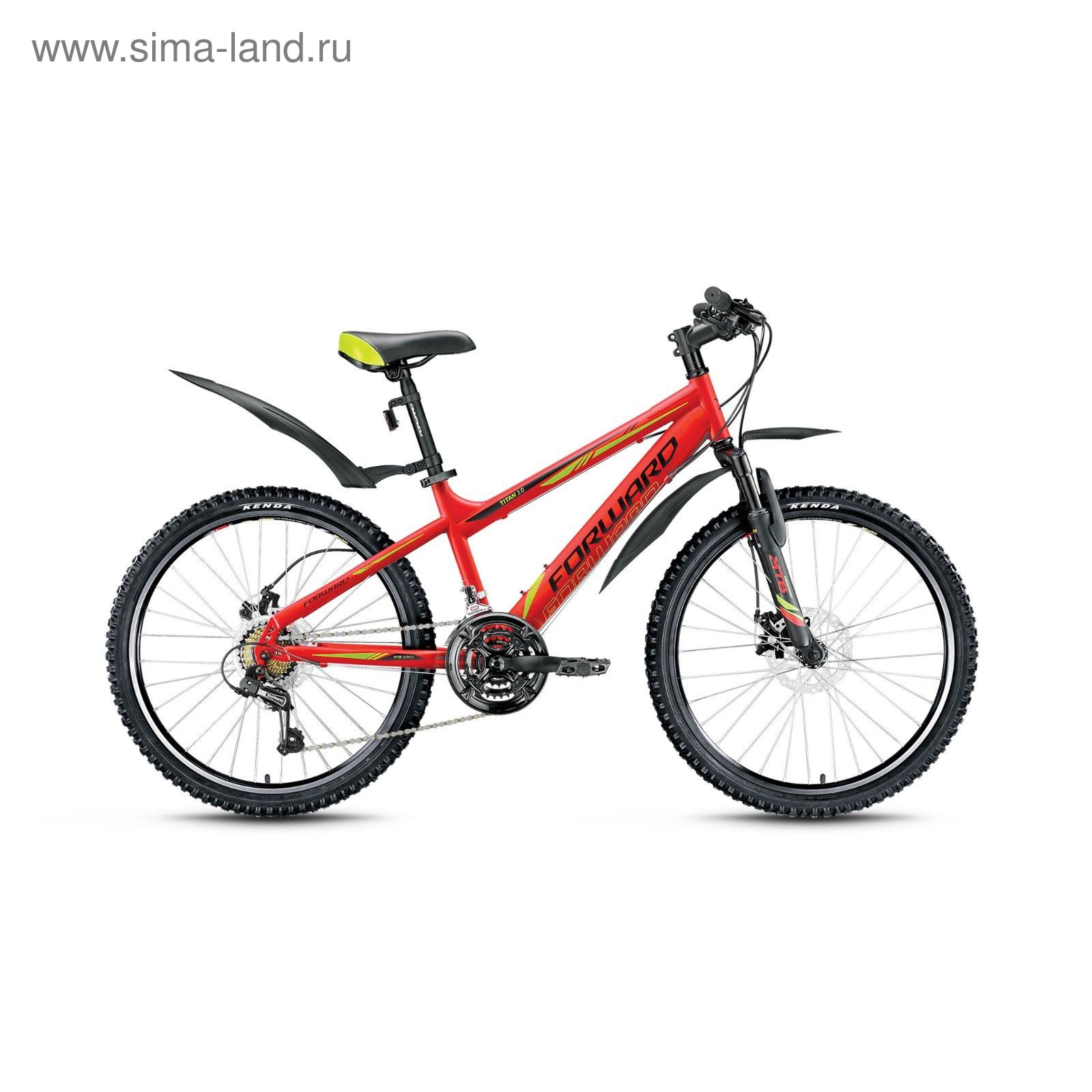 Велосипед 24" Forward Titan 3.0 disc, 2017, цвет красный мат., размер 14"