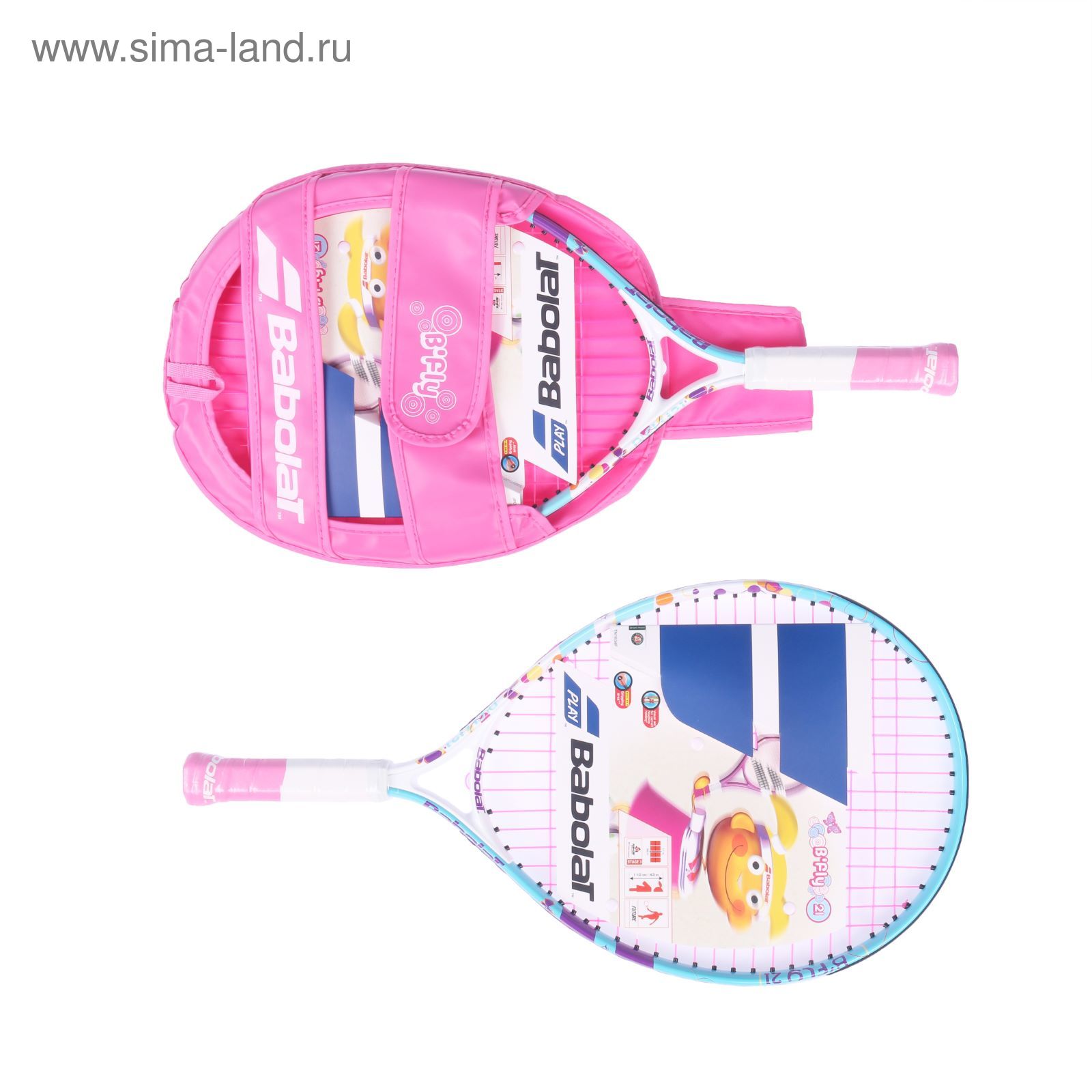 Теннисная ракетка B'FLY 21, ручка 000, цвет розовый