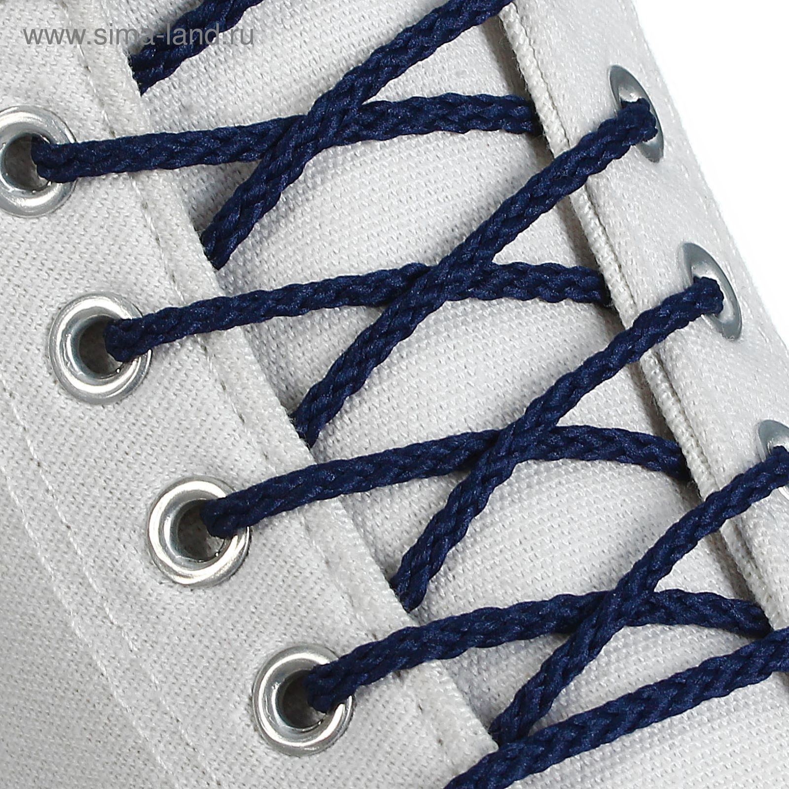 Шнурки для обуви круглые, d=4мм, 70см, цвет тёмно-синий