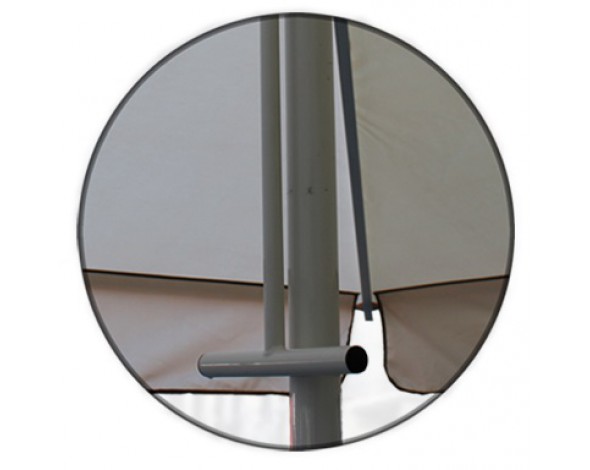 Зонт уличный с воланом Митек 2,5х2,5 м  стальной каркас, с подставкой,стойка 50мм.
