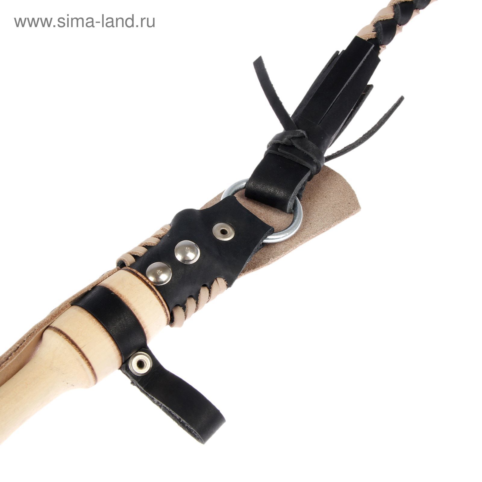 Нагайка Донская, деревянная ручка, черная с бежевым