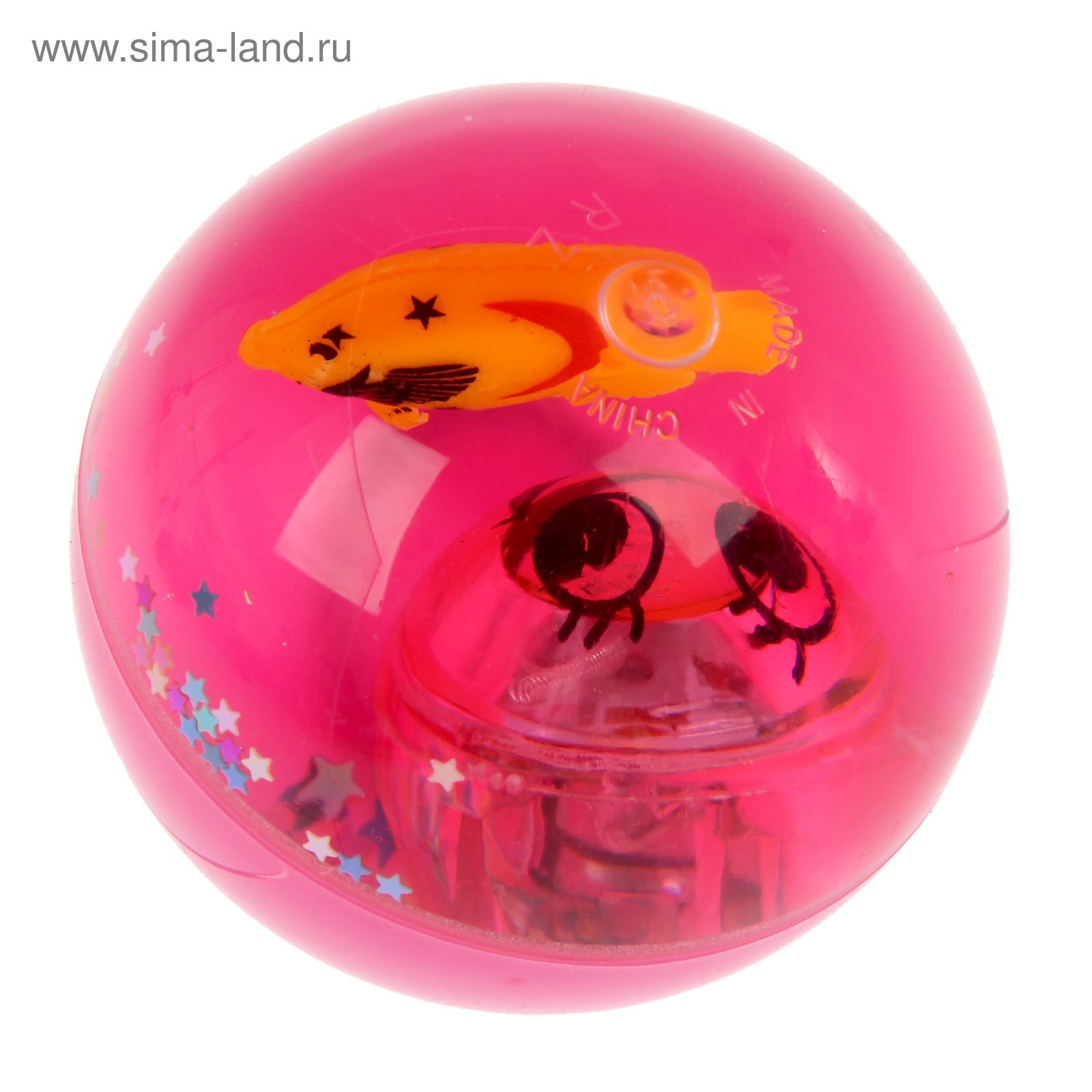 Мяч световой "Смайлы" с водой 6,5 см, цвета МИКС