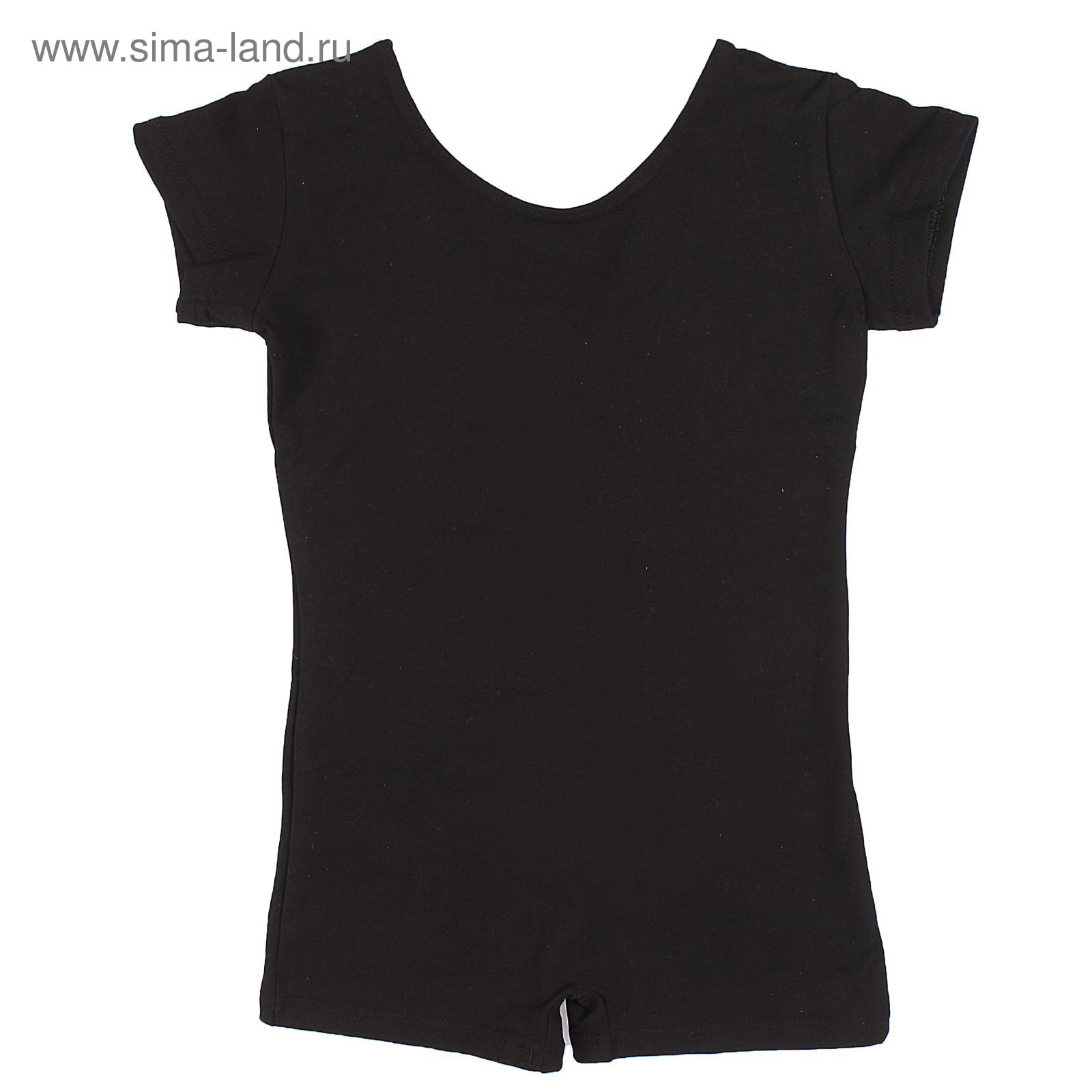 Купальник-шорты, с коротким рукавом, размер 28, цвет чёрный