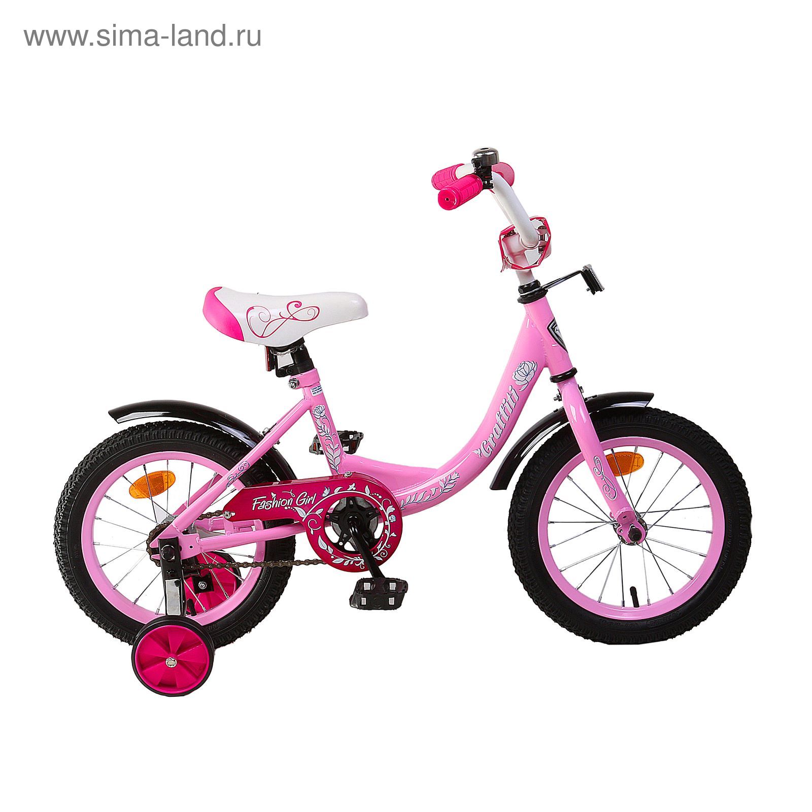 Велосипед 14" GRAFFITI Fashion Girl RUS, 2017, цвет розовый