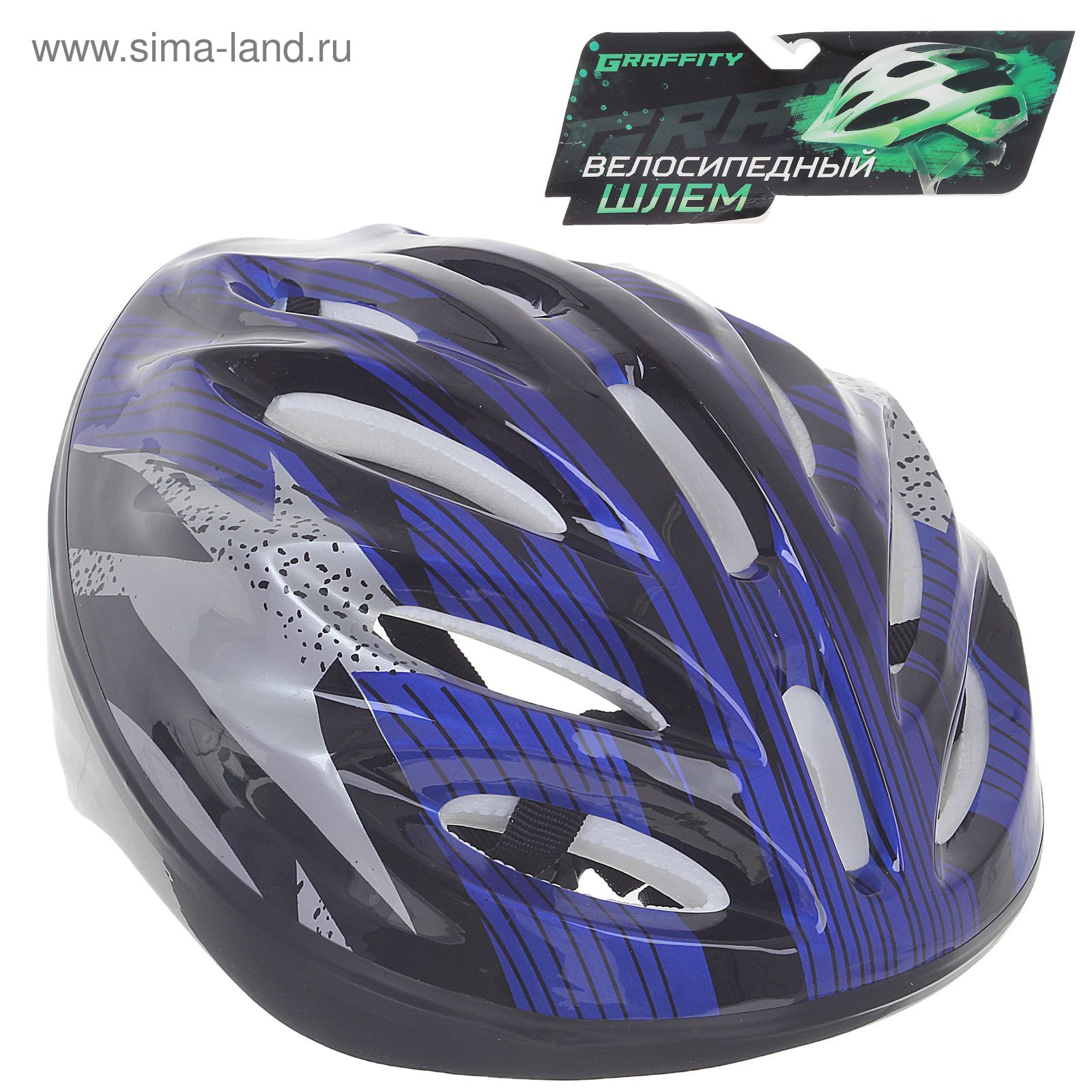 Шлем велосипедиста взрослый ОТ-11, размер L (56-58 см), цвет: синий