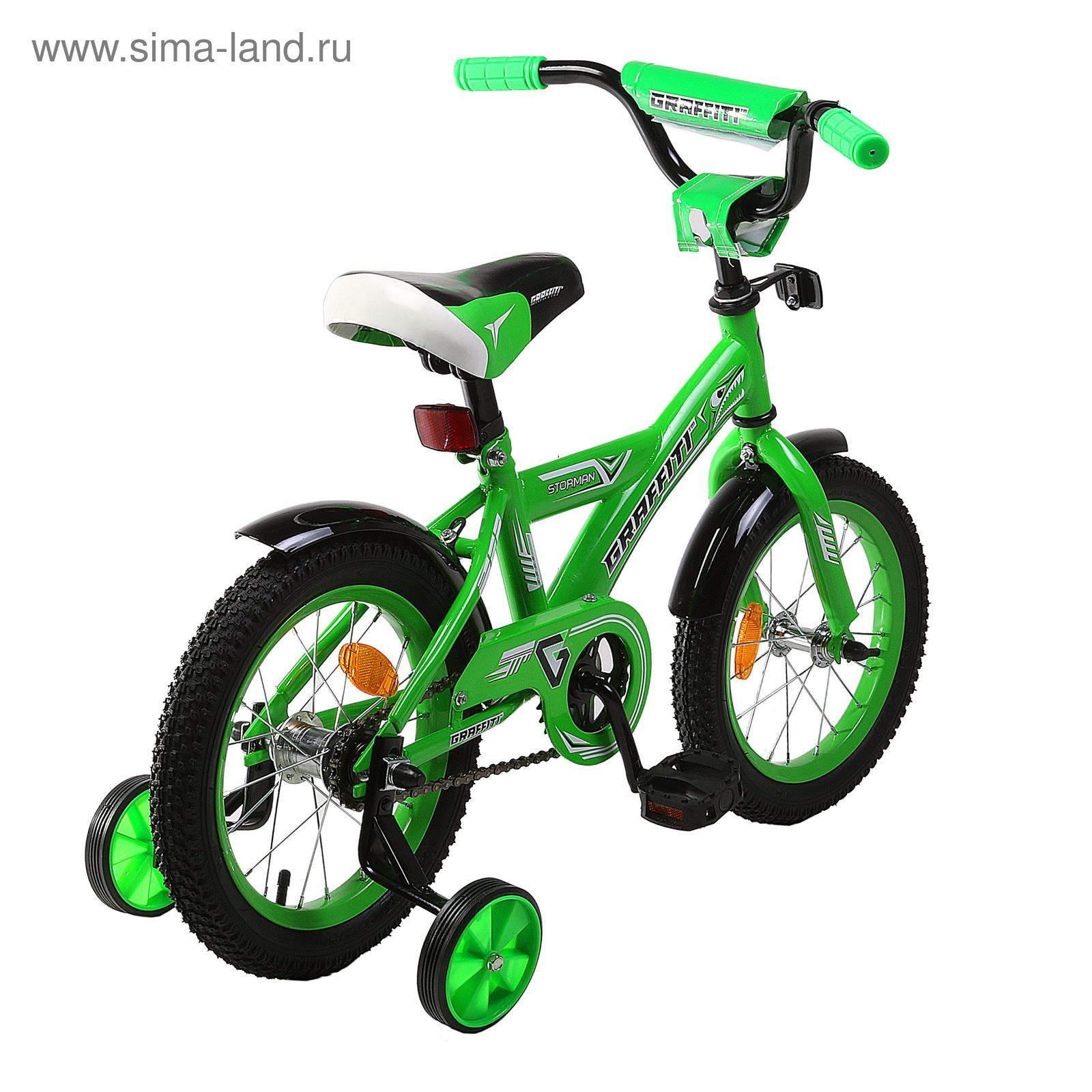 Велосипед 14" GRAFFITI Storman RUS, 2017, цвет зелёный