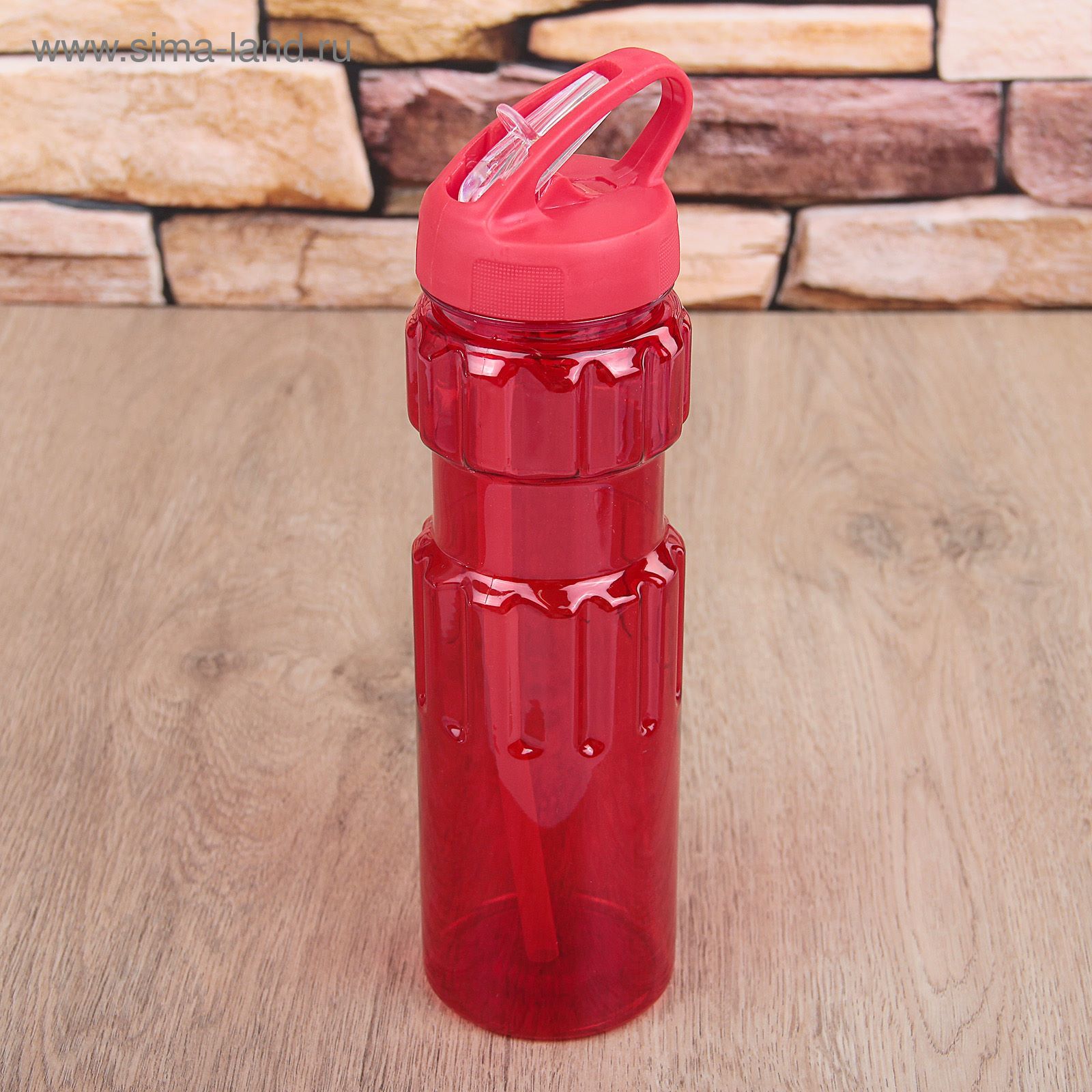 Бутылка с трубочкой 750 мл "Башня" 6,5х26,5 см МИКС