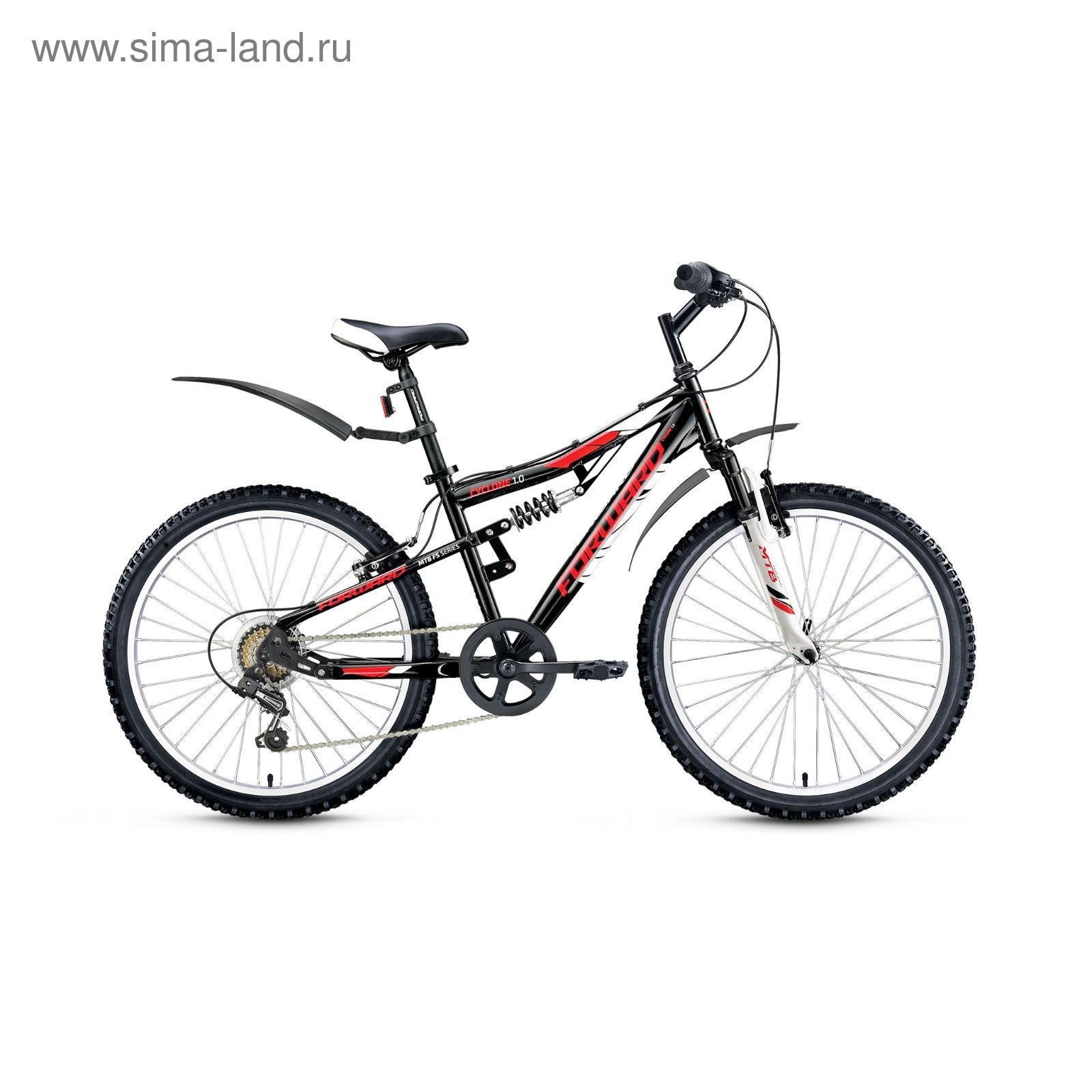 Велосипед 24" Forward Cyclone 1.0, 2017, цвет черный, размер 14,5"