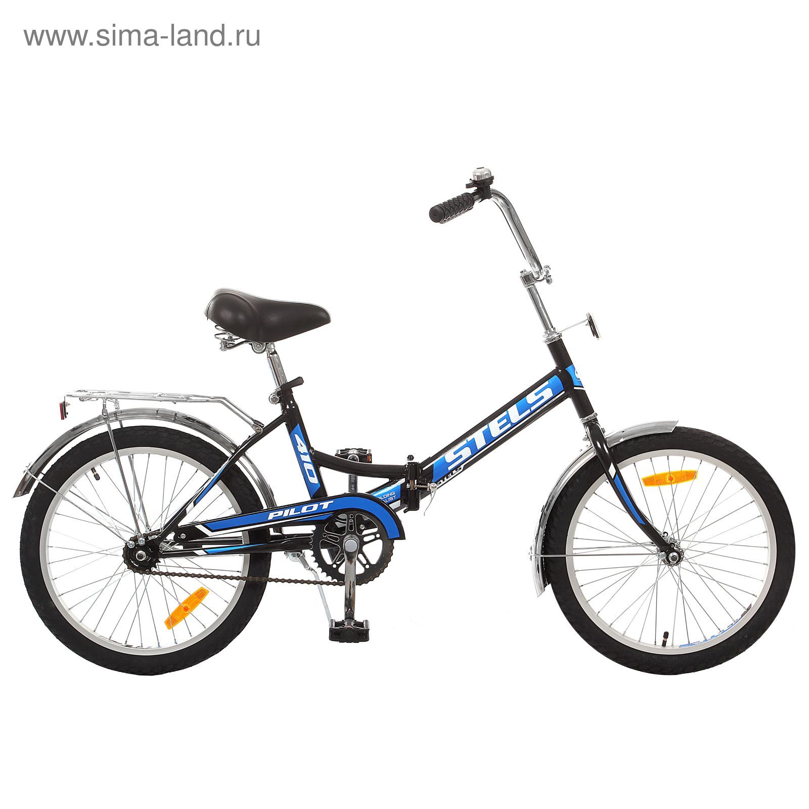 Велосипед 20" Stels Pilot-410, 2016, цвет чёрный/синий, размер 13,5"