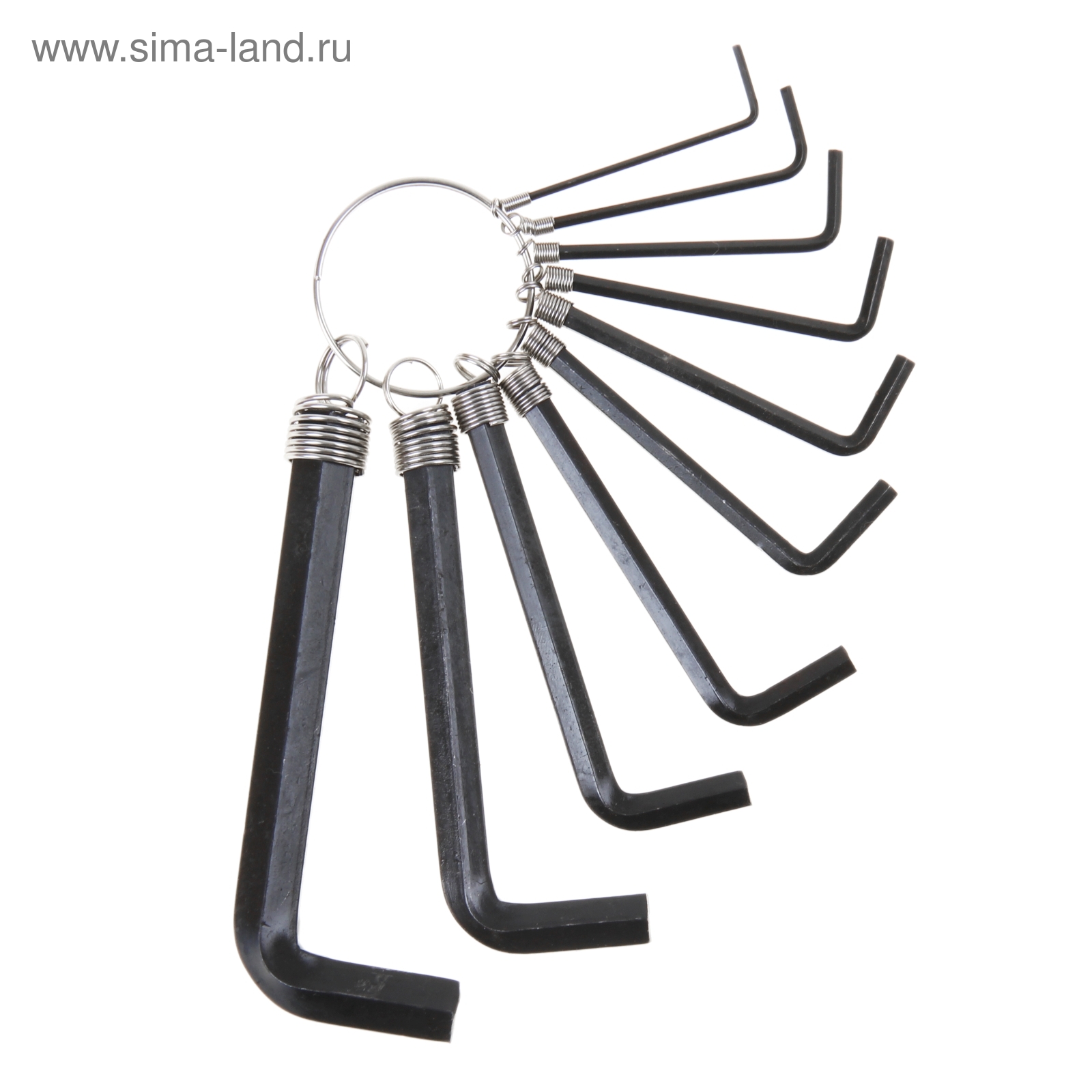 Набор ключей шестигранников TUNDRA basic, 1.5 - 10 мм 10 штук на кольце, удлиненные