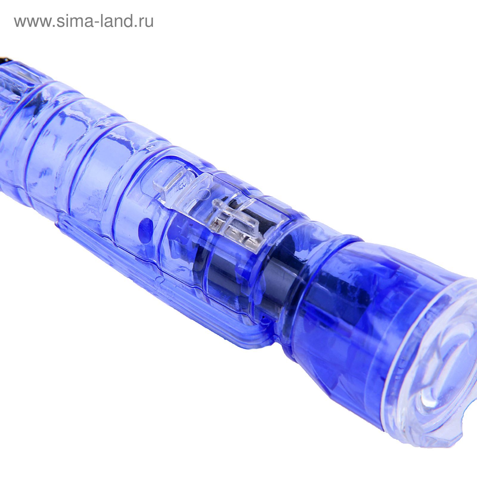 Фонарик 1 диод ручка прозрачный пластик от батареек МИКС 9х2,5х2,5 см