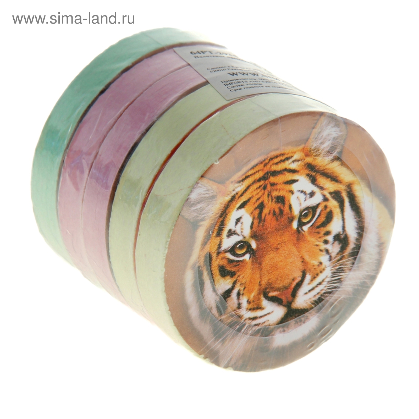 Полотенце прессованное Collorista "Тигр", размер 28х28 см, цвет микс