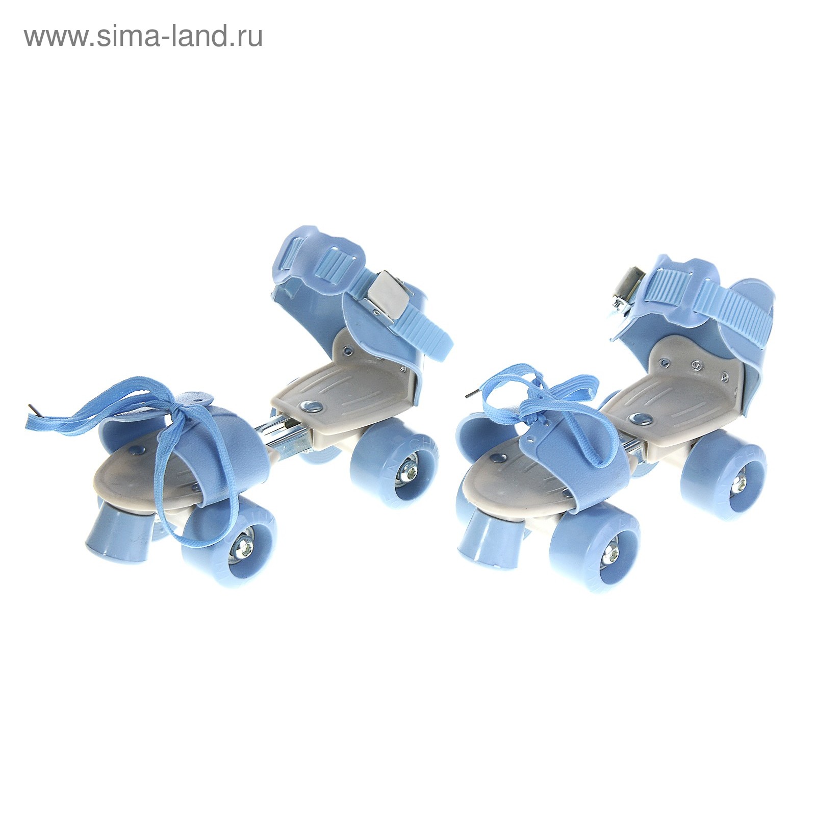 Ролики для обуви раздвижные, размер 16-21 см, колеса РVC d = 45 мм, цвет голубой
