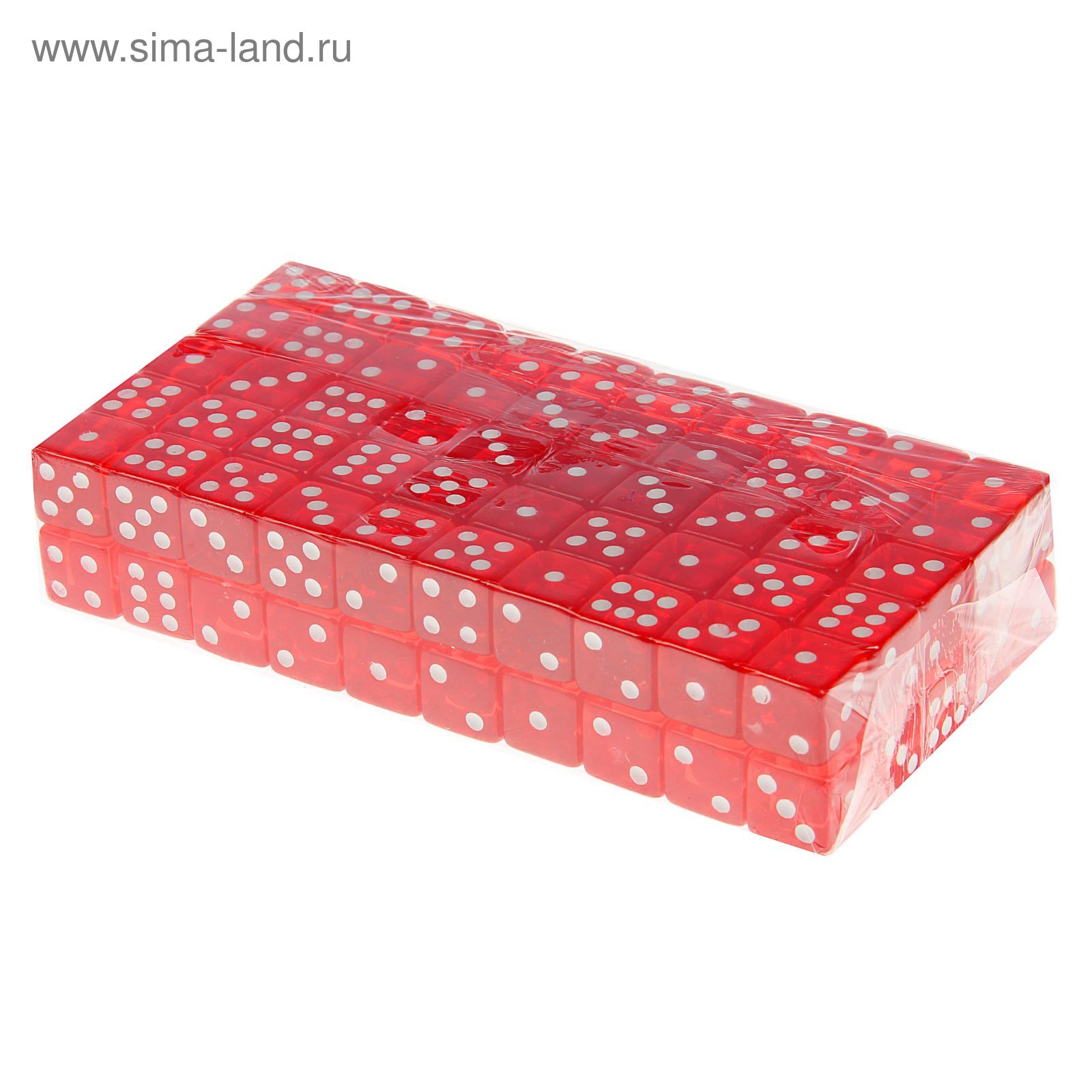 Кости игральные 1,6 × 1,6 см, красные, фасовка 100 шт.