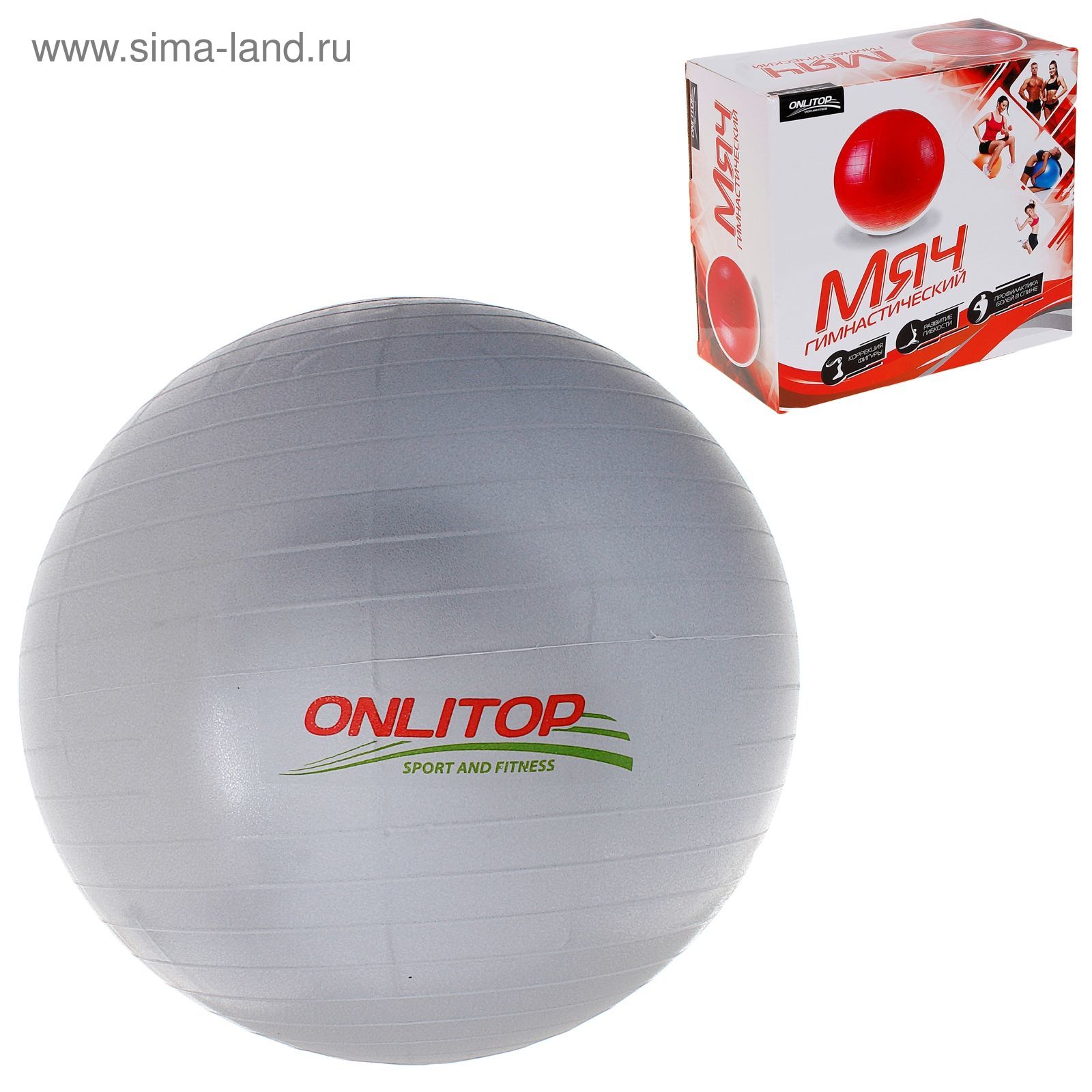 Мяч гимнастический плотный, d=65 см, 900 гр , цвета МИКС