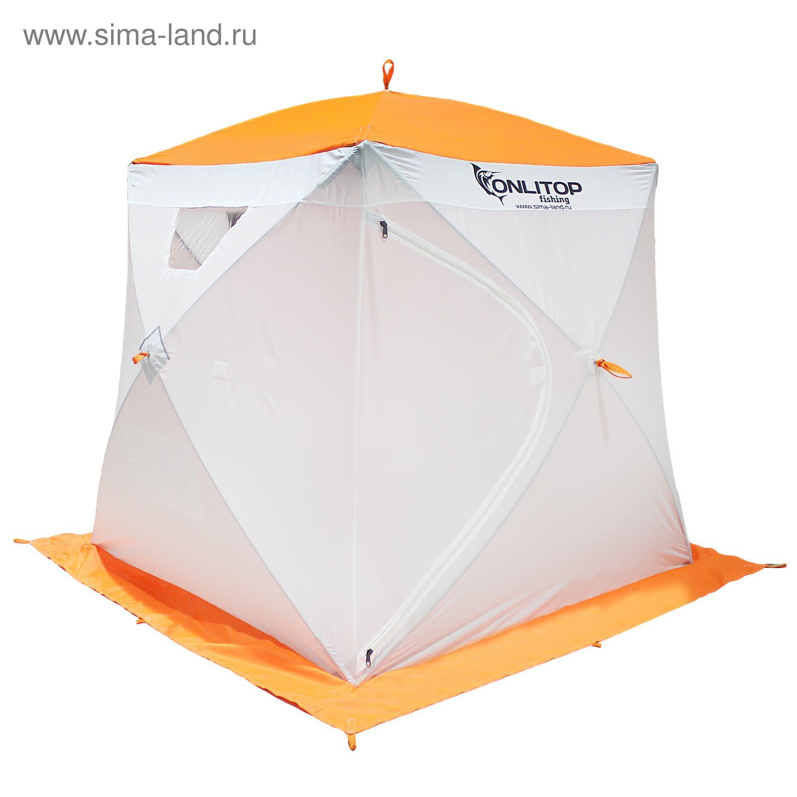Палатка "Призма Люкс" 170, 1-слойная, цвет бело-оранжевый