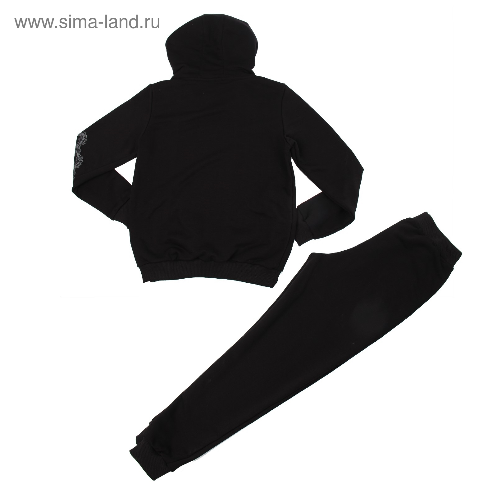Костюм мужской (толстовка, брюки) М-764-29 черный, р-р 50