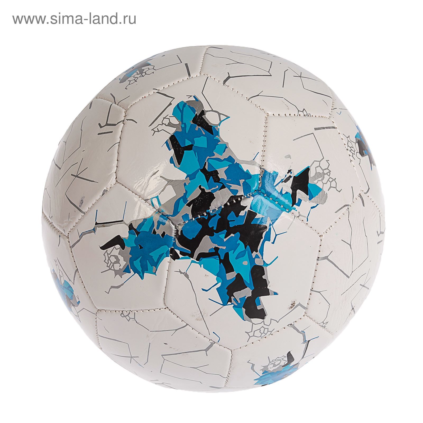 Мяч футбольный р.5, 32 панели, маш.сшивка 260 гр, цвет бело-синий