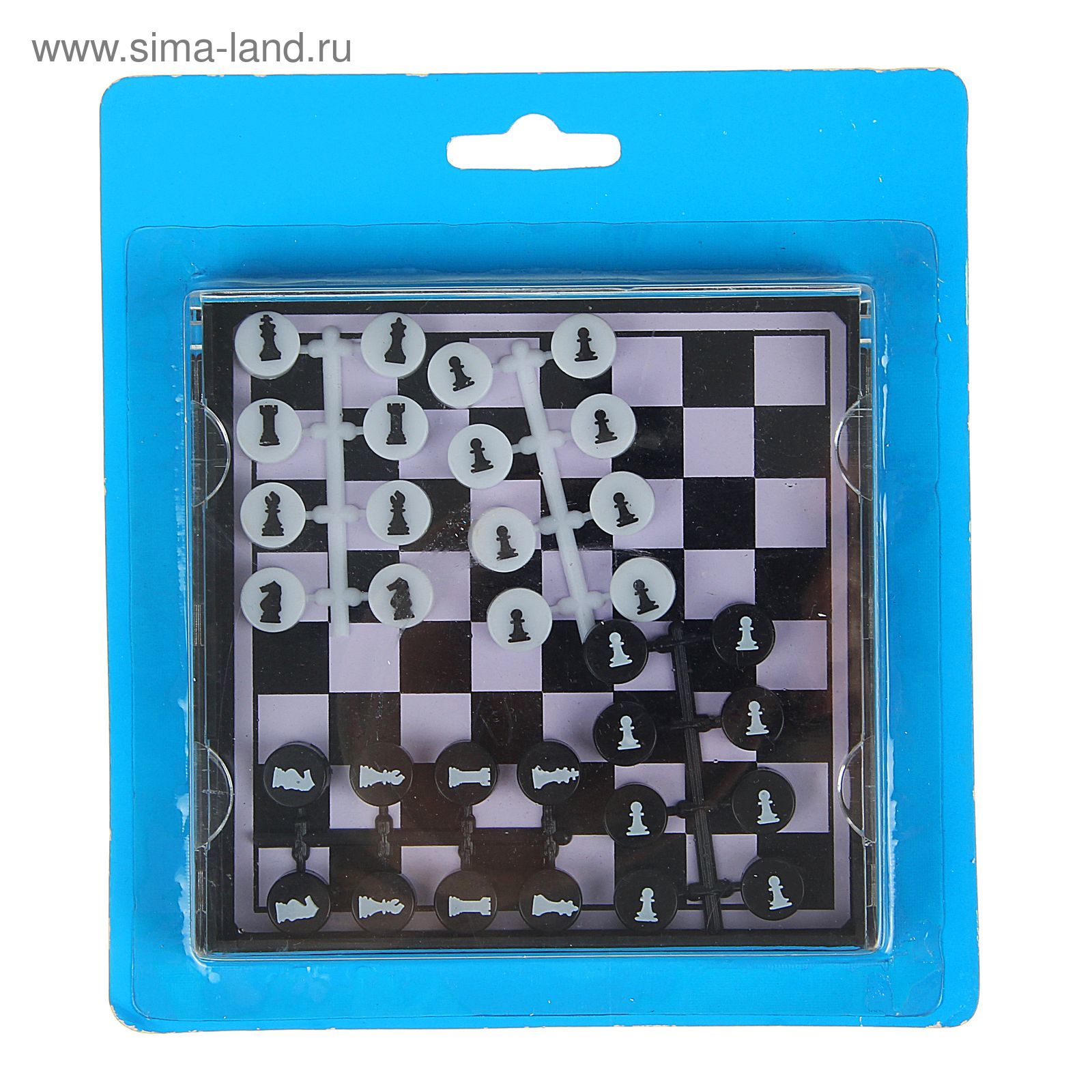 Магнитные мини-шахматы, чёрно-белые, поле 11 × 11 см, в коробке