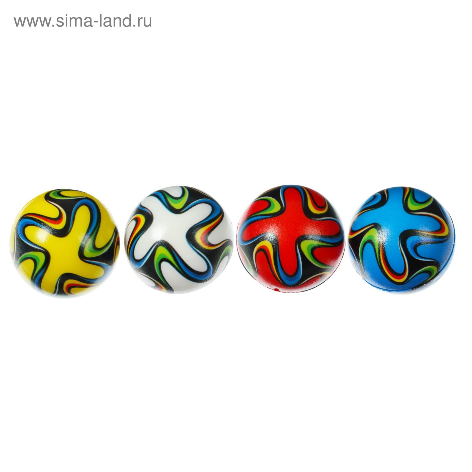 Мягкий мяч "Узор" 4,5 см, цвета МИКС