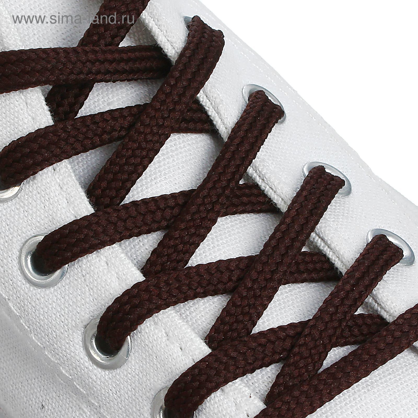 Шнурки для обуви круглые, d=6мм, 70см, цвет тёмно-коричневый