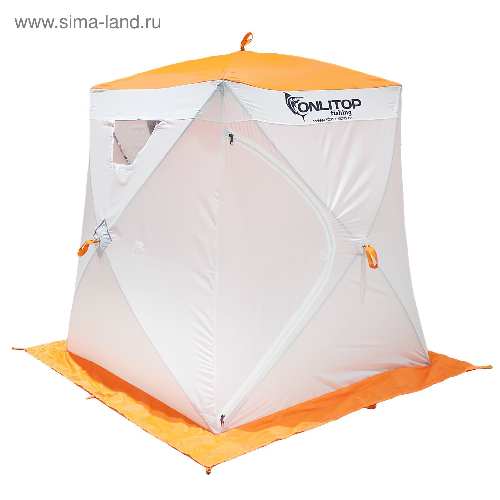 Палатка "Призма Люкс" 150, 1-слойная, цвет бело-оранжевый