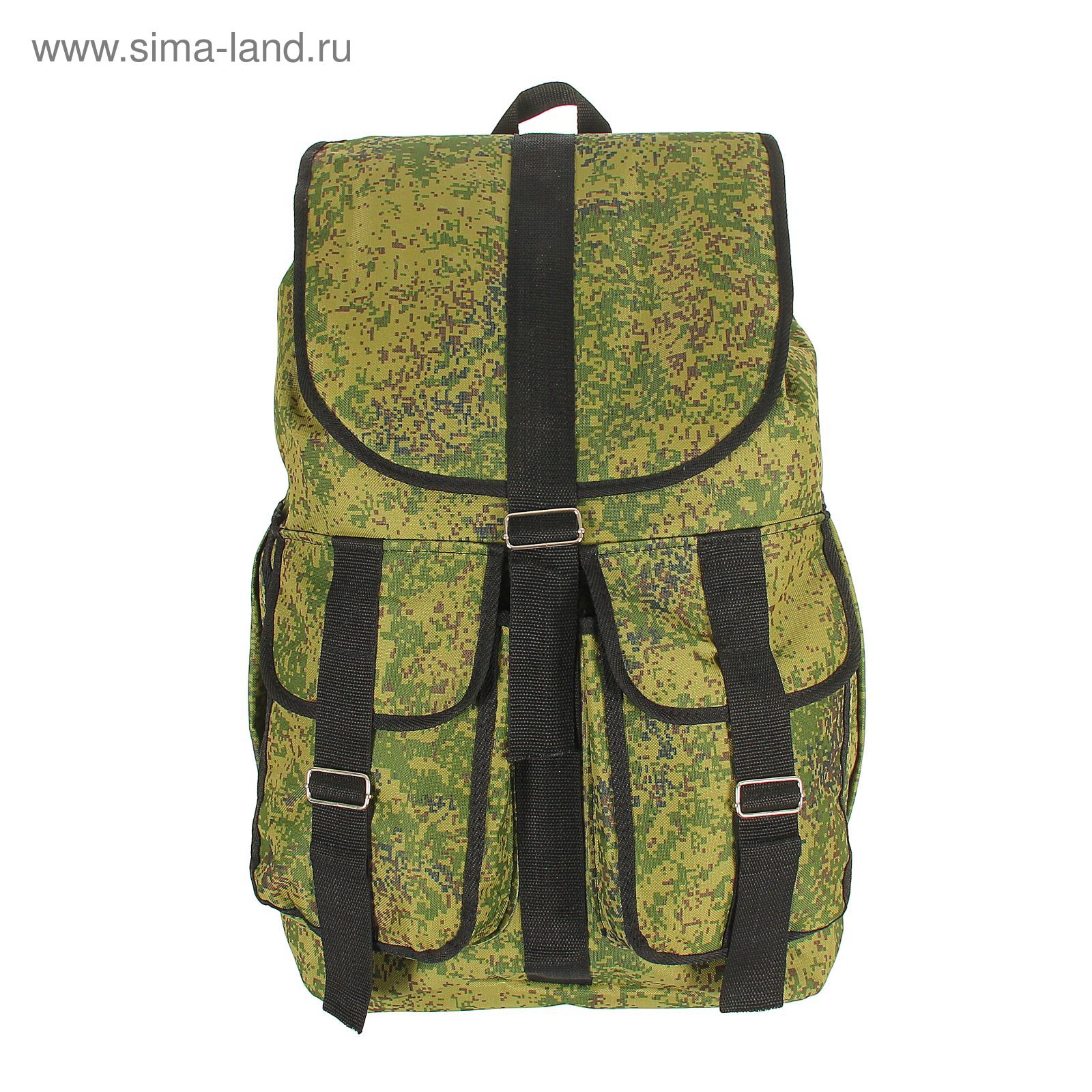 Рюкзак туристический "Камуфляж", 1 отдел, 3 наружных кармана, объём - 55л, цвет хаки