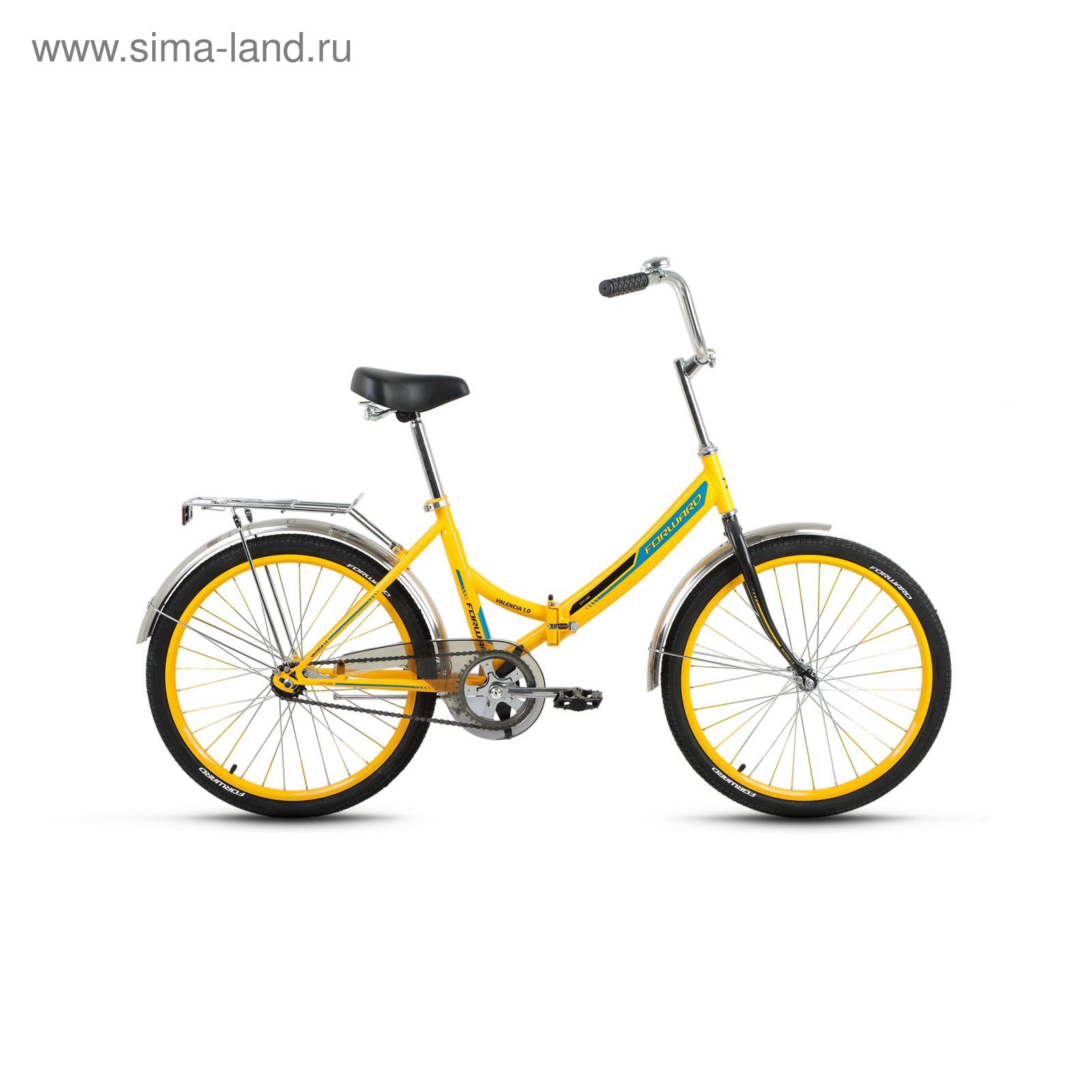 Велосипед 24" Forward Valencia 1.0, 2017, цвет желтый, размер 16"