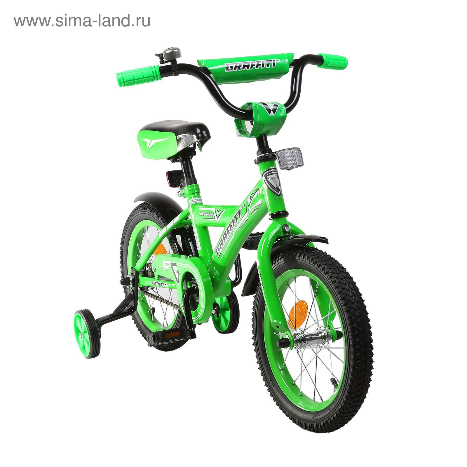 Велосипед 14" GRAFFITI Storman RUS, 2017, цвет зелёный