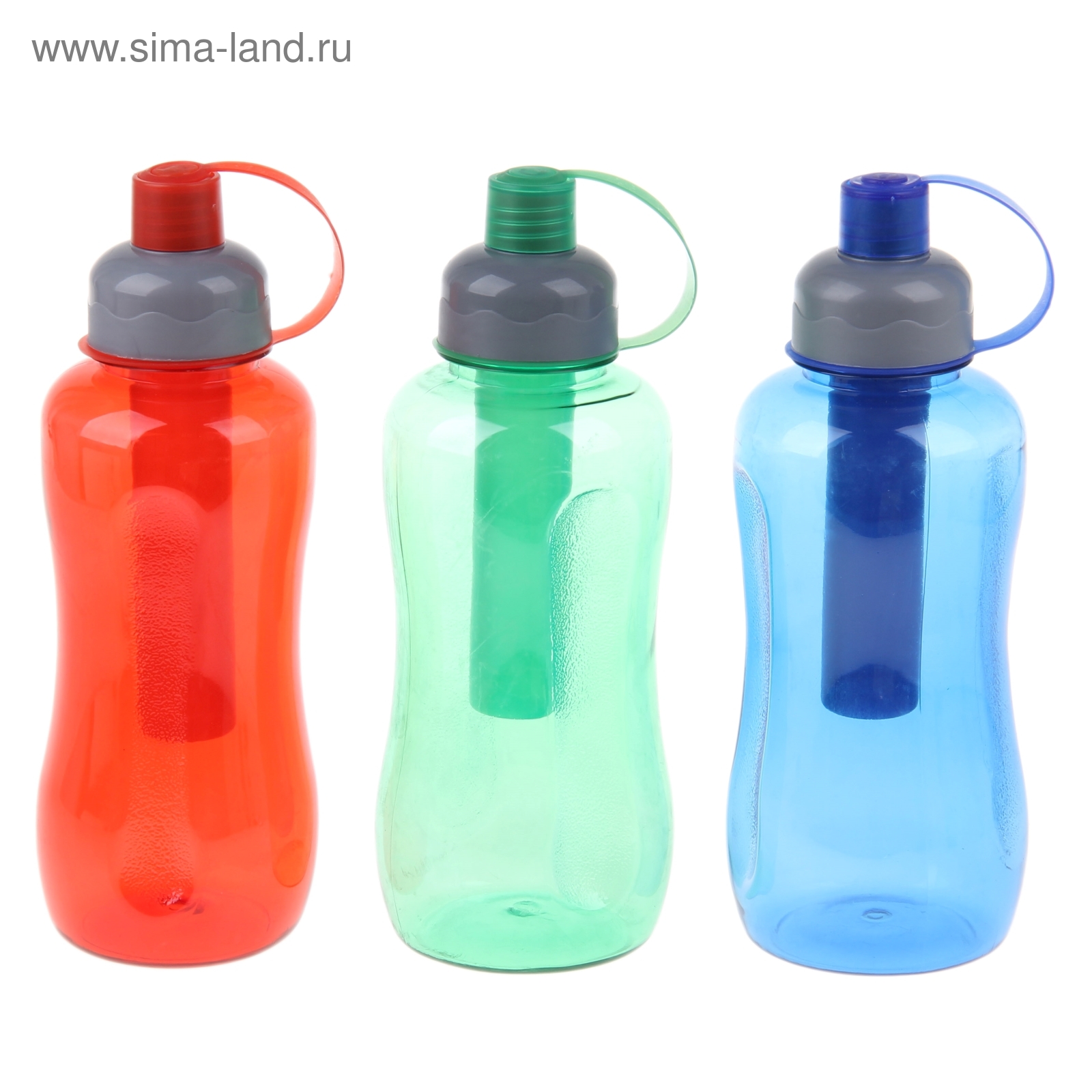 Бутылка спортивная с охладителем 1 л "Дух" 24х8,5 см термопластик цвета МИКС