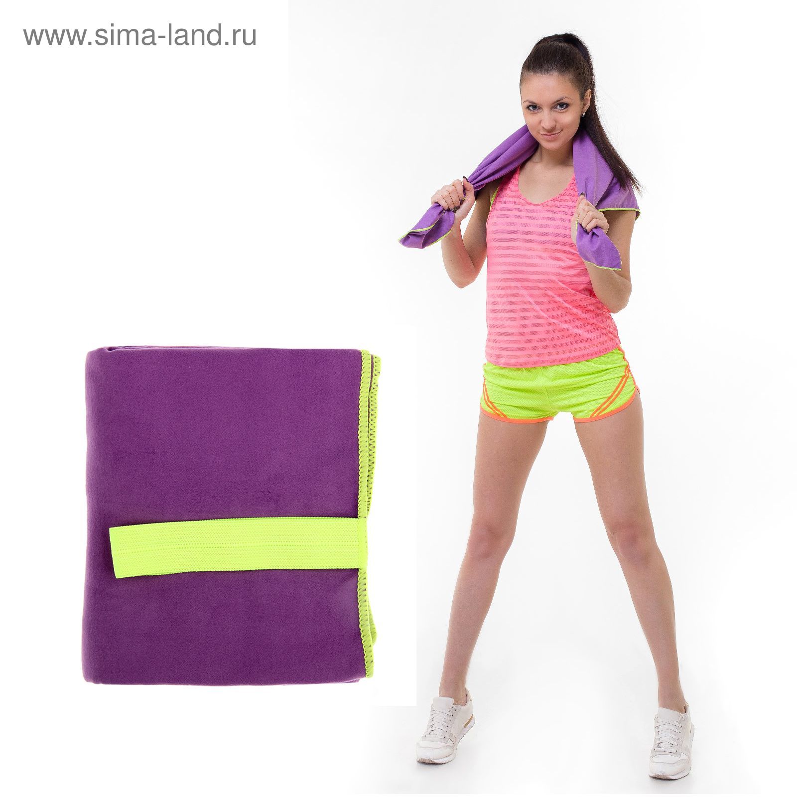 Спортивное полотенце ONLITOP, размер 40х55 см, фиолетовый, 200 г/м2